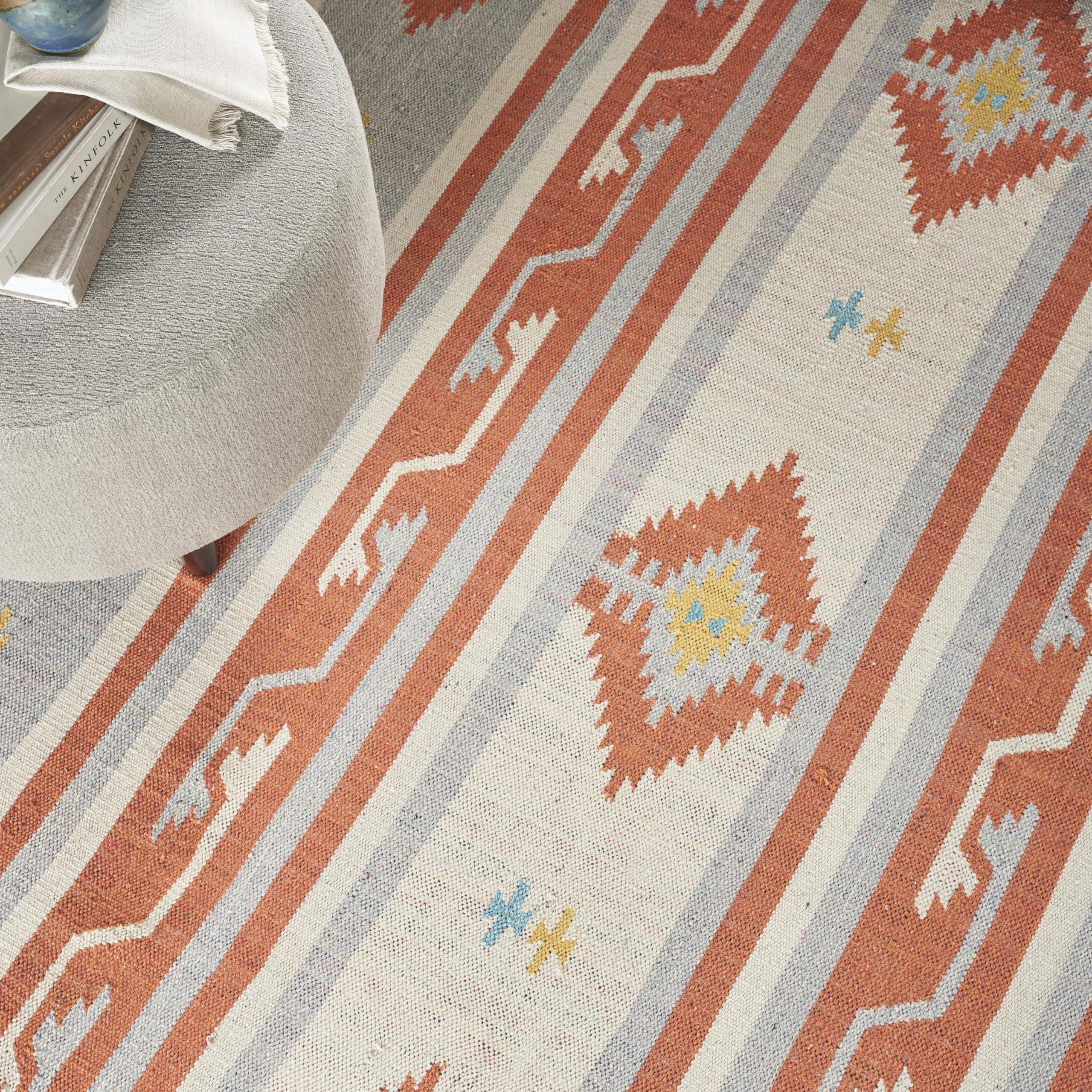 Nourison Baja Tribal Ivory/Grey 8' x 10' Area Rug - Easy to Clean, Non-Shedding, Soft & Durable - Perfect for Bedroom, Living Room, Dining Room & Kitchen Decor (8x10)
