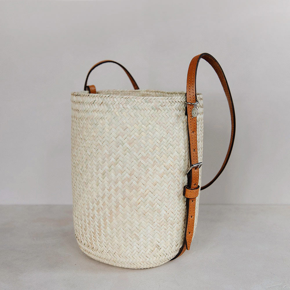 Handwoven Palm Leaf Bucket Tote Bag - Eco-Friendly Beach Bag for Women, Summer Straw Tote with Wide Opening - Perfect for Beach, Pool, Picnic & Shopping