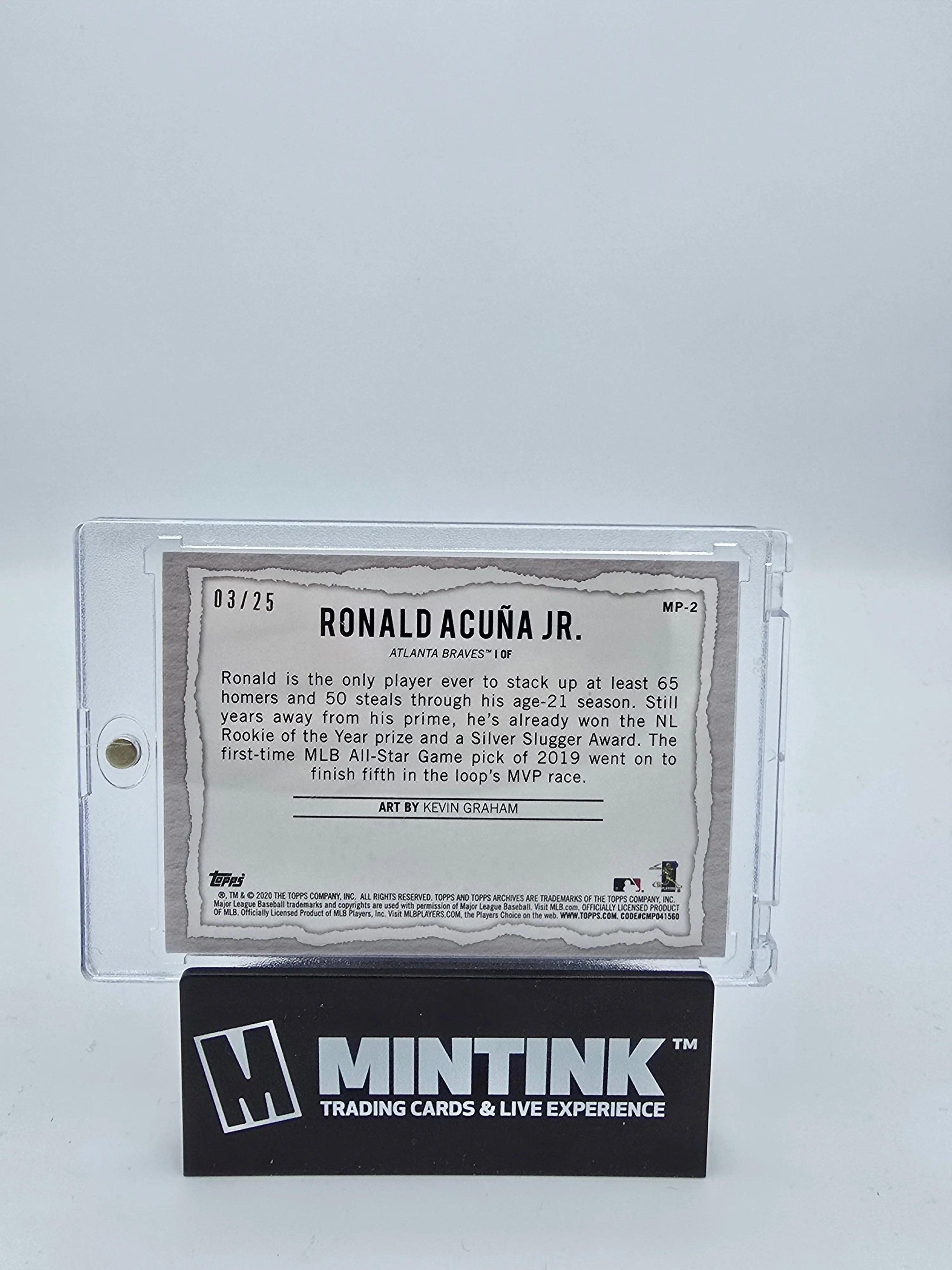 2020 Topps Baseball Ronald Acuna Jr. Modern Artists Limited Edition /25 by Kevin Graham - Rare Baseball Card for Collectors & Sports Memorabilia Enthusiasts - Perfect for Display, Trading & Investment