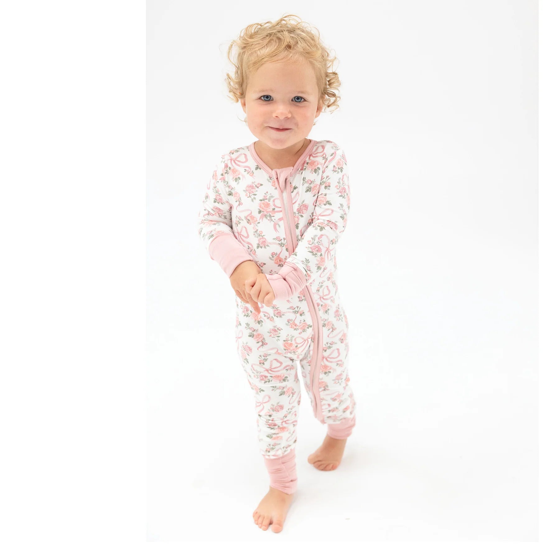 Stylish Ribbon & Floral Zipper Romper for Baby Girls | Soft & Comfortable Outfit | Perfect for Birthday, Photo Shoots & Special Occasions