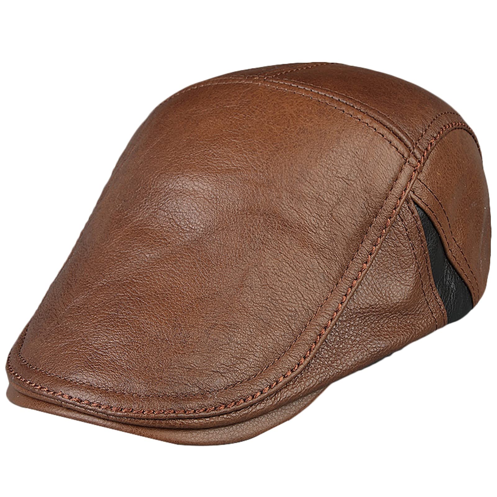 Stylish Unisex Leather Newsboy Cap - Flat Beret Driving Hat for Men & Women - Perfect for Golf, Hunting, Winter & Autumn Outdoor Activities