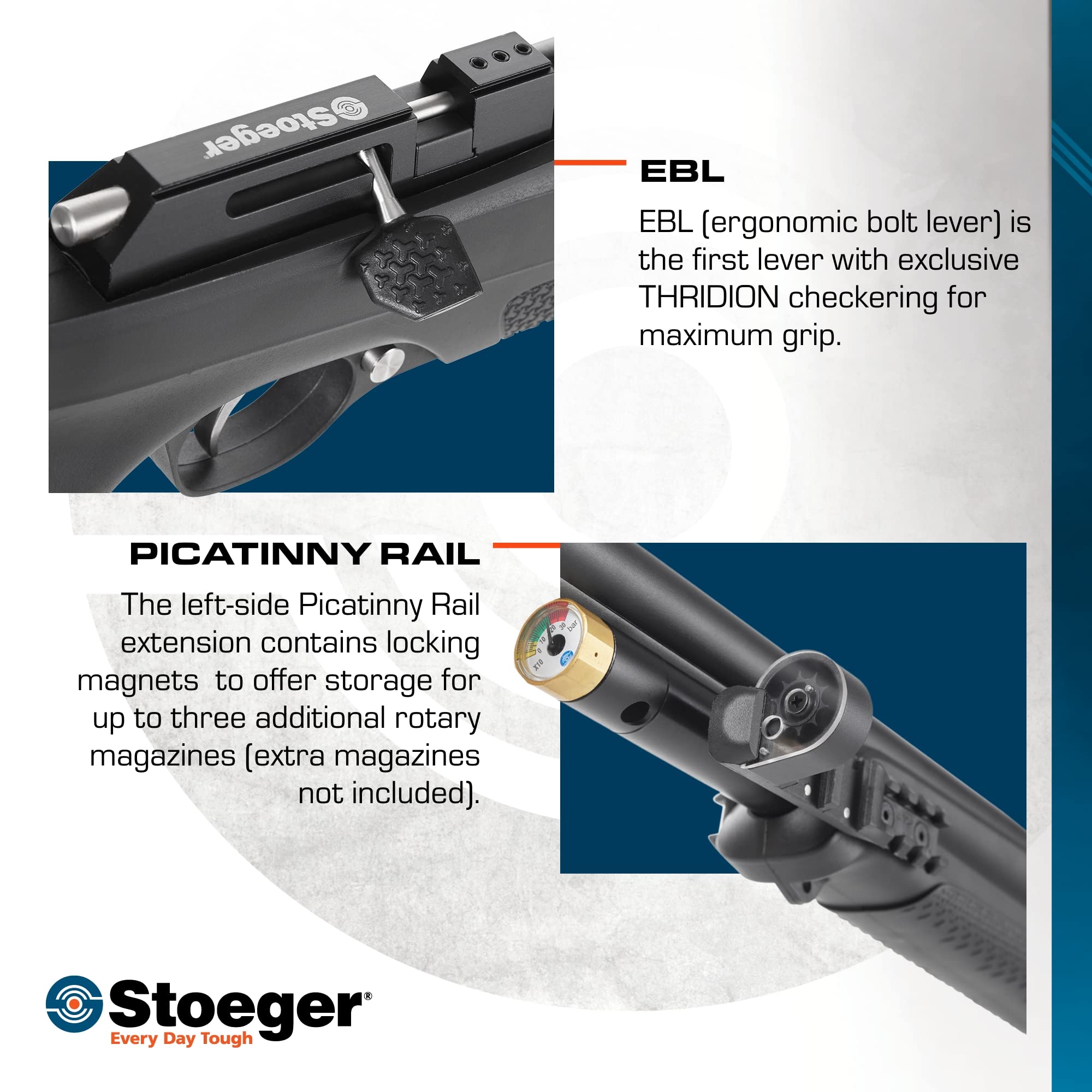 Stoeger XM1 PCP Air Rifle .177 Caliber with Black Synthetic Stock & Fiber Optic Sights - Perfect for Target Shooting, Pest Control, and Small Game Hunting