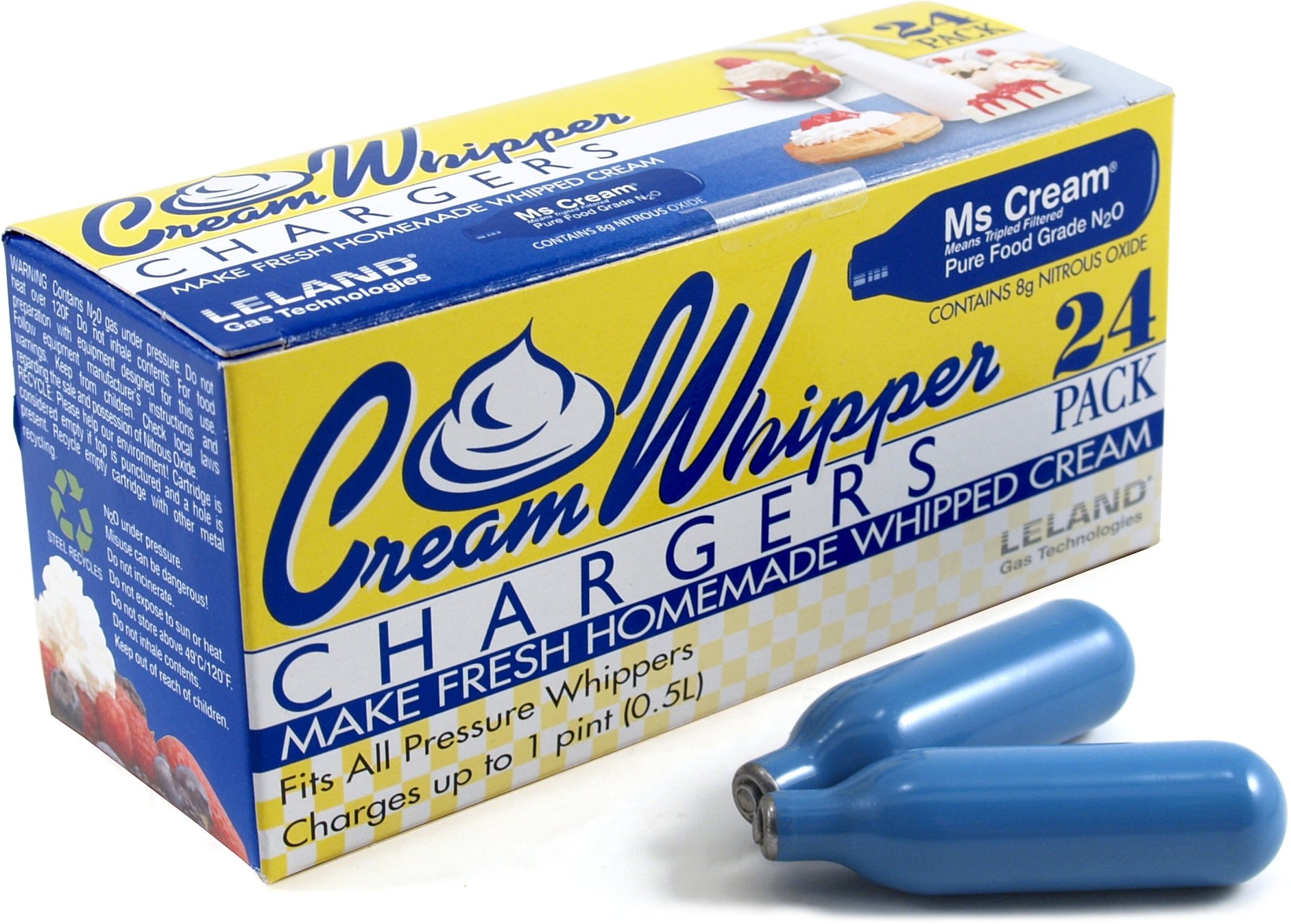 Premium Leland N2O Whipped Cream Chargers - 600 Pack (Food Grade, 8g) for Professional Desserts, Coffee Shops & Home Baking