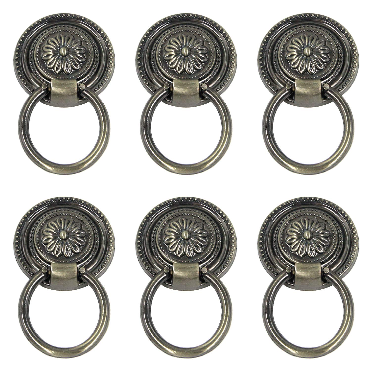 Antique Bronze Kitchen Cabinet Handles - 6 Pack Replacement Drawer Pulls & Knobs for Dresser, Cupboard, Vanity - Perfect for Home Renovation & DIY Furniture Upgrade
