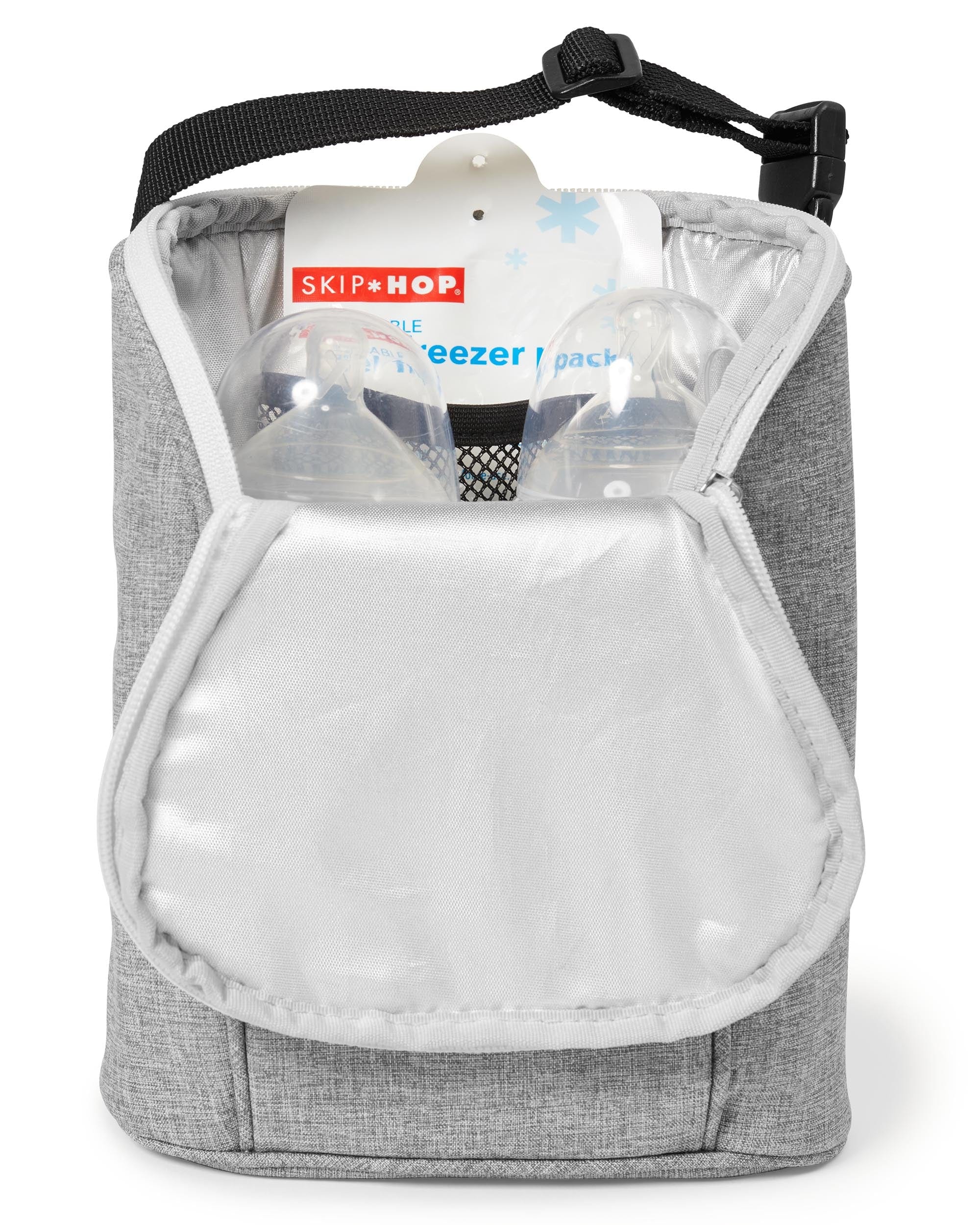 Skip Hop Grab & Go Double Bottle Bag - Insulated Baby Bottle Holder for Twins, Perfect for Daycare, Travel & On-the-Go Parents - BPA-Free & Leak-Proof Design