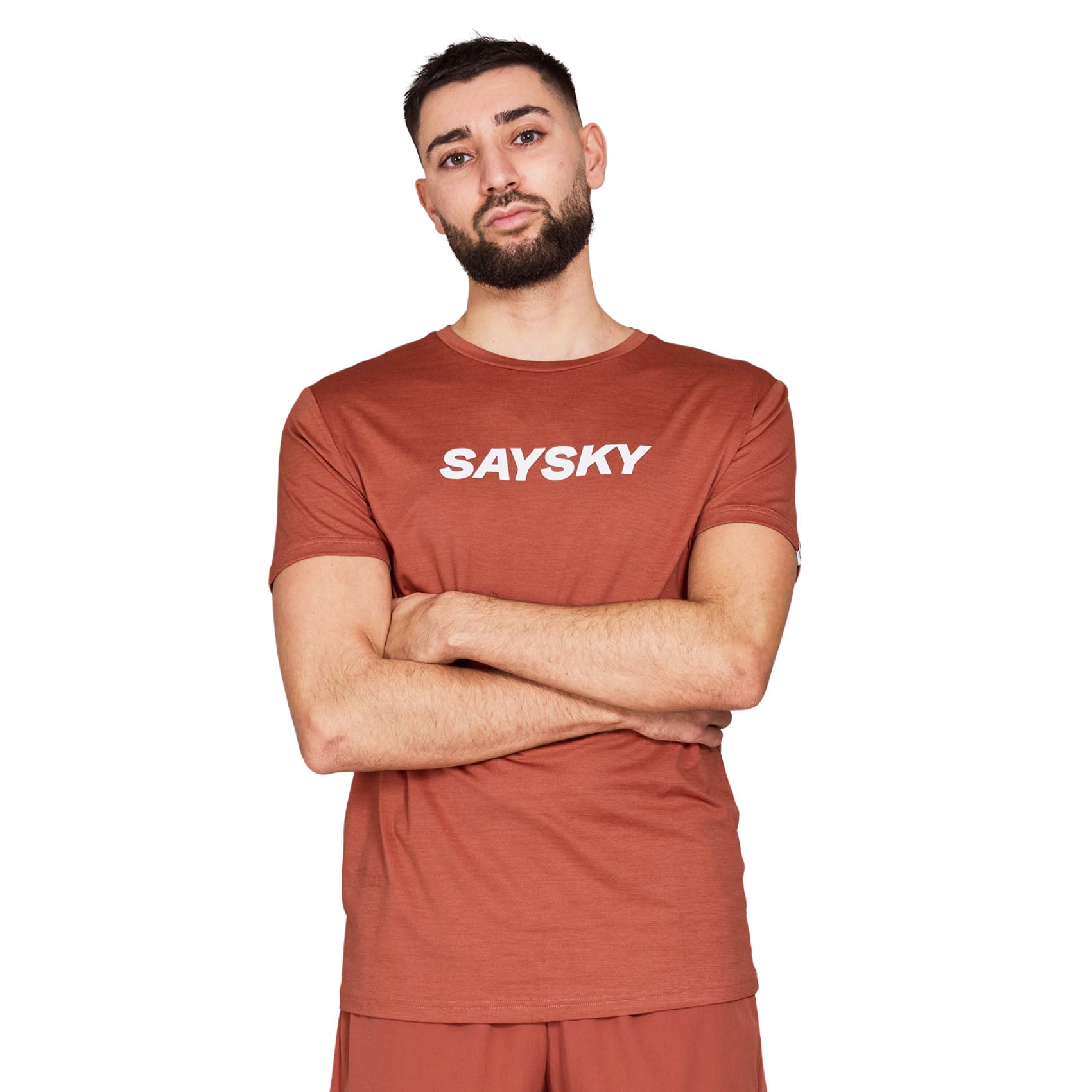 Men's Saysky Logo Pace Running T-Shirt - Lightweight Performance Tee for Jogging, Gym & Casual Wear