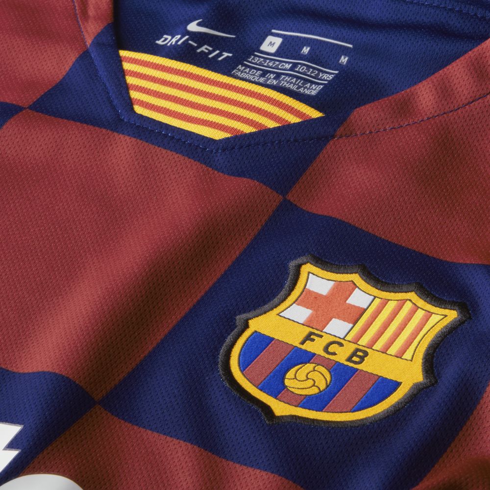 Nike FC Barcelona 2019/20 Stadium Home Big Kids' Soccer Jersey - Authentic Youth Football Shirt for Boys & Girls - Perfect for Match Day, Training & Fan Support