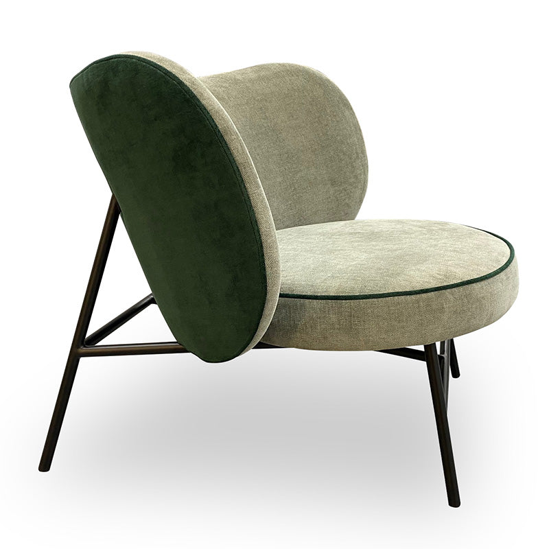 AVENIR Modern Lounge Chair - Grey & Green Upholstered Accent Chair for Living Room, Bedroom, or Office - Comfortable Reading Chair with Ergonomic Design
