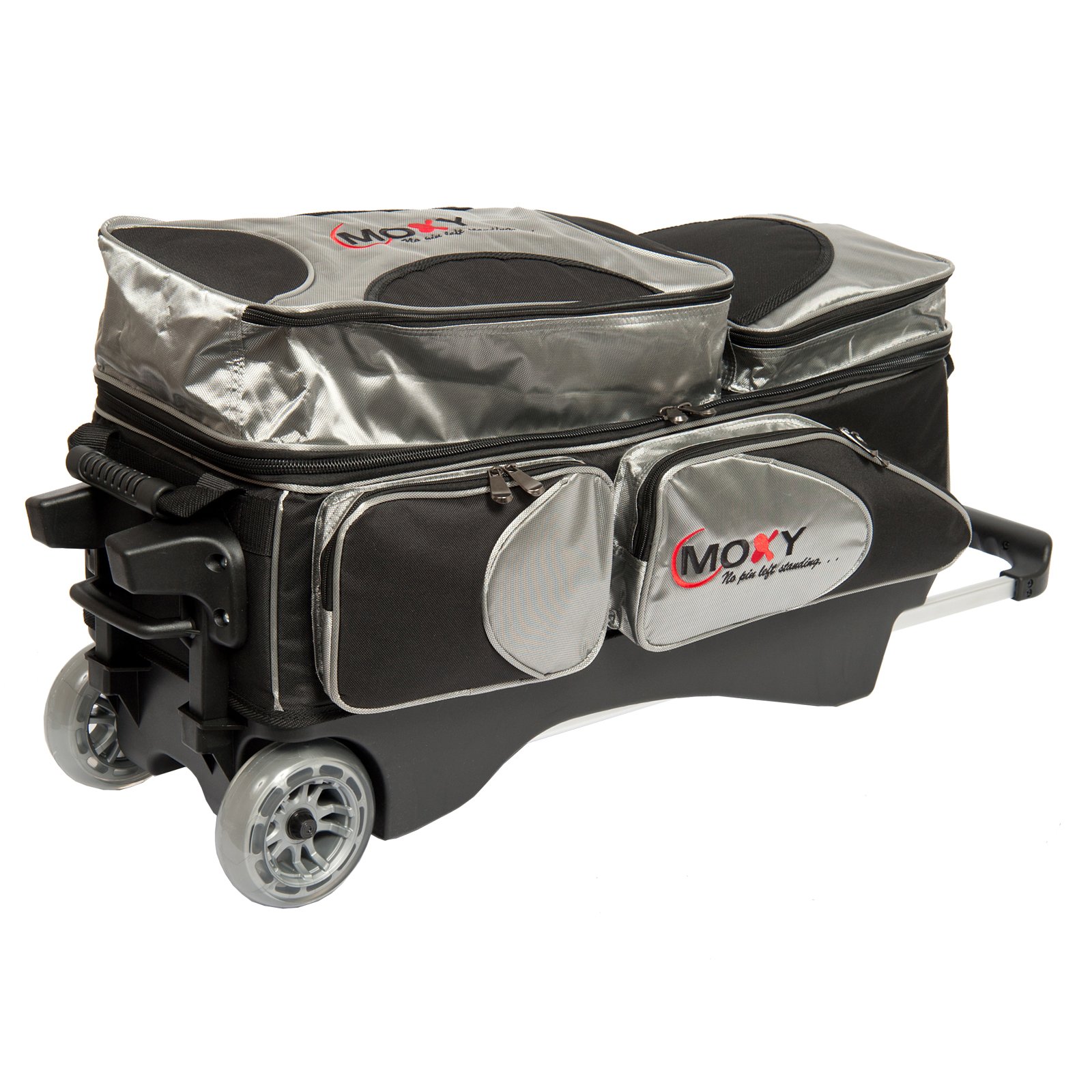 Premium Triple Roller Bowling Bag - Silver & Black for Easy Transport | Perfect for League Play, Tournaments & Practice Sessions