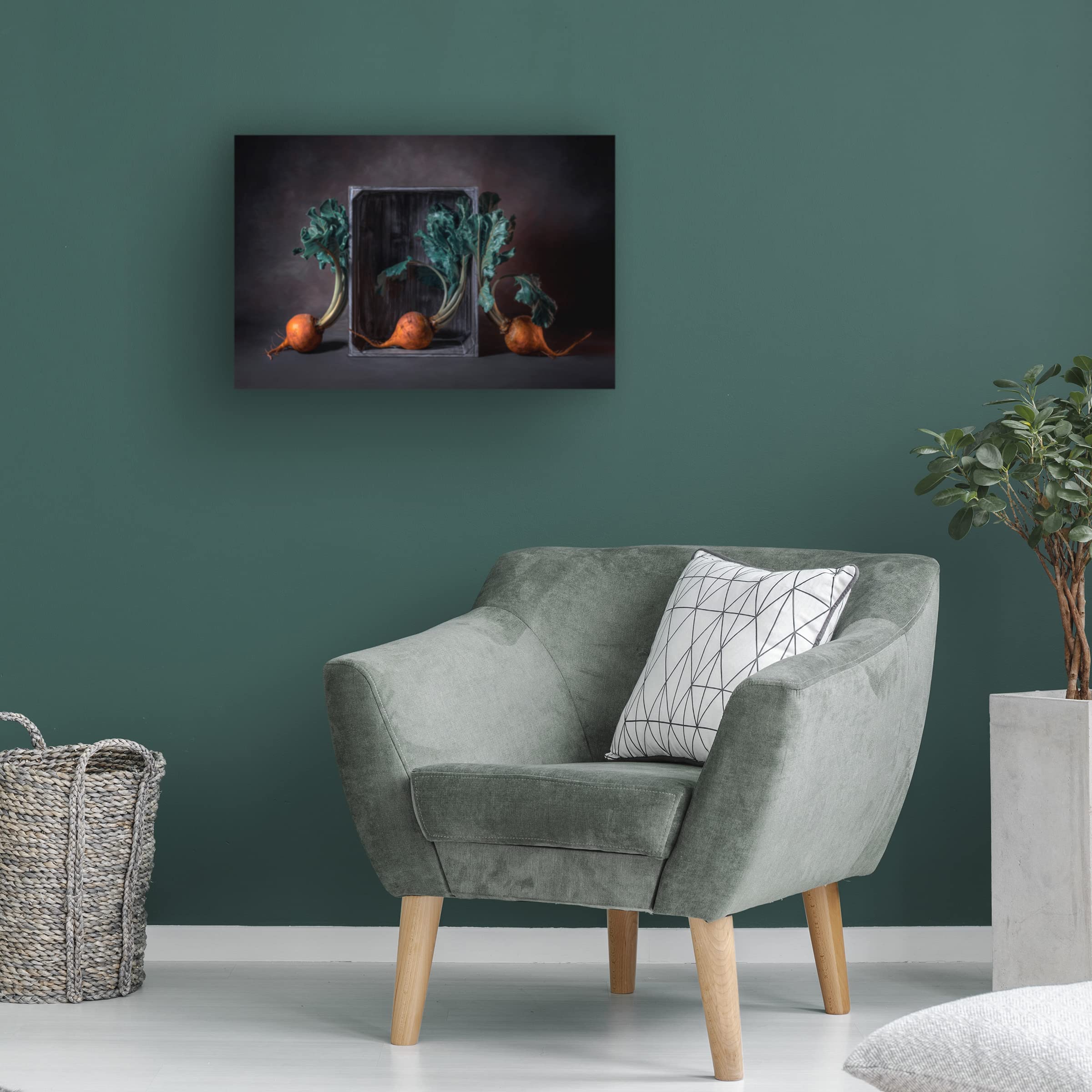 Lydia Jacobs 'Three Beets' Canvas Art Print - Modern Botanical Wall Decor for Living Room, Bedroom & Office - Trademark Fine Art Collection