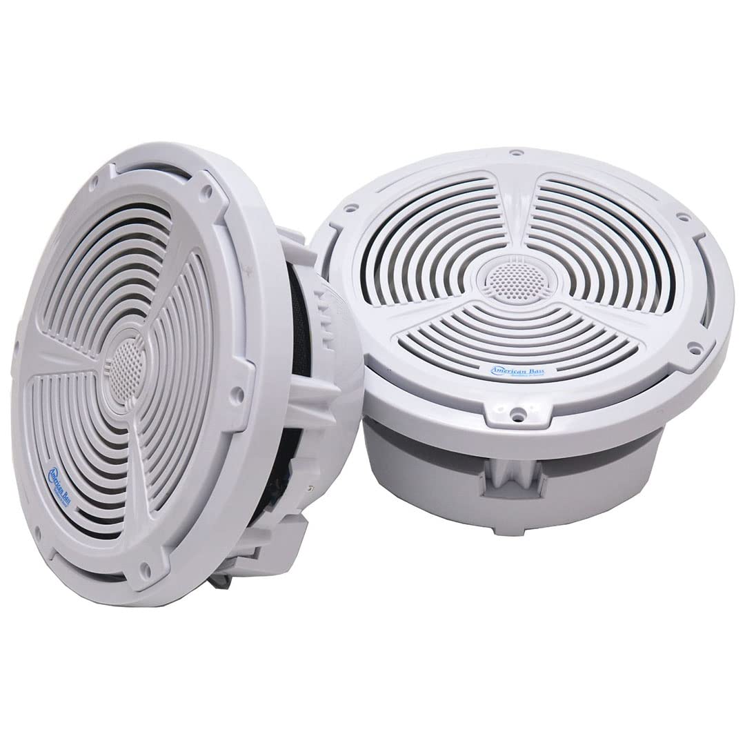 American Bass 2-Way Marine Speaker - Waterproof Boat Speakers for Outdoor Marine Audio, Perfect for Boats, Yachts & Water Sports (Pair)