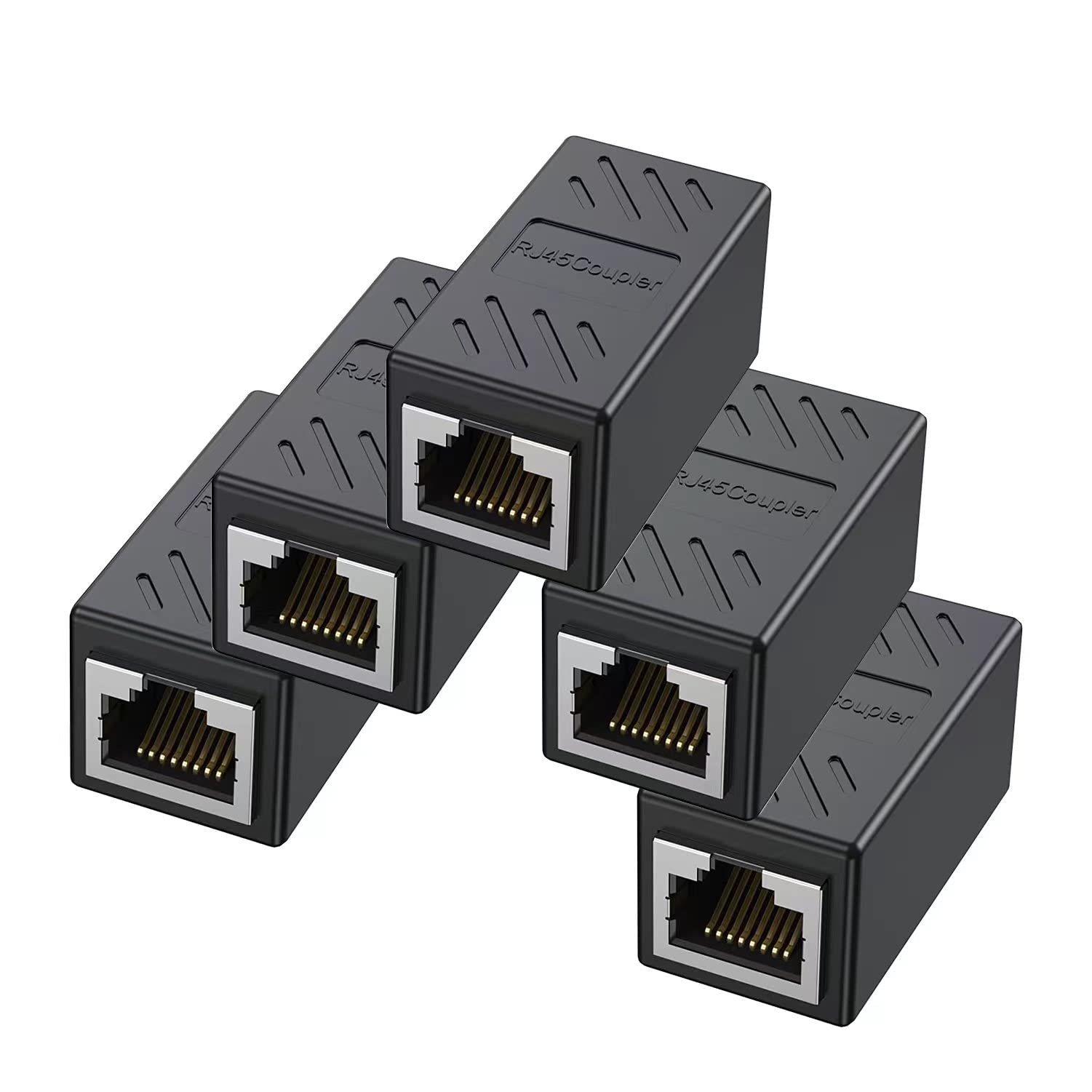 OCVENKAL 5-Pack RJ45 Ethernet Coupler - Female to Female Connector for Cat8/Cat7/Cat6a/Cat6/Cat5e/Cat5 Network Cables - Perfect for Home Office, Server Rooms & Network Extensions