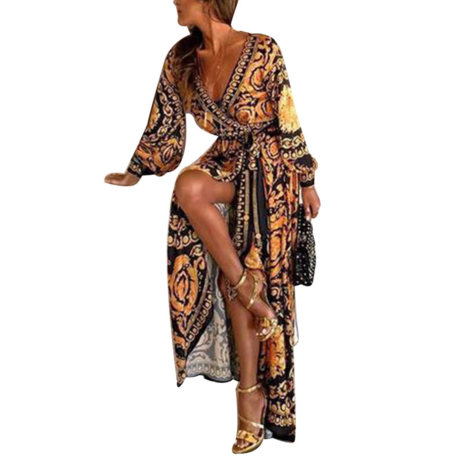 Women's Brown Summer Tunic Dress - Sleeveless Casual Tank Dress with Pockets, Loose Fit Sun Dress for Beach, Vacation & Everyday Wear