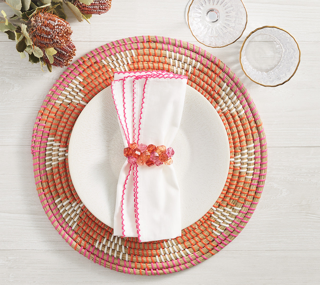 Majorelle Placemats Set of 4 - Waterproof & Heat Resistant Round Table Mats for Dining, Kitchen, Party & Outdoor Use