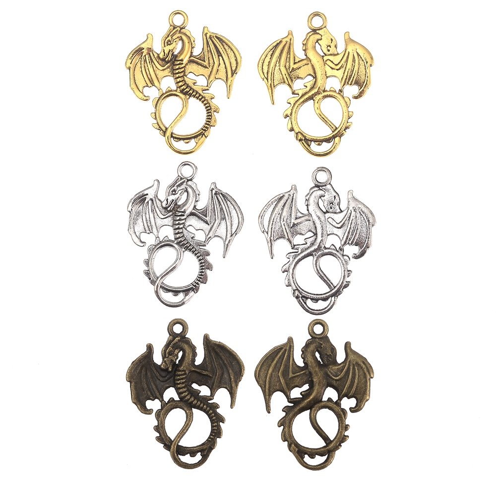 25Pcs Dragon Charms for Jewelry Making - Antique Bronze Pendants for DIY Bracelets & Necklaces - Perfect for Fantasy Cosplay, Medieval Costume Accessories, and Gift Giving