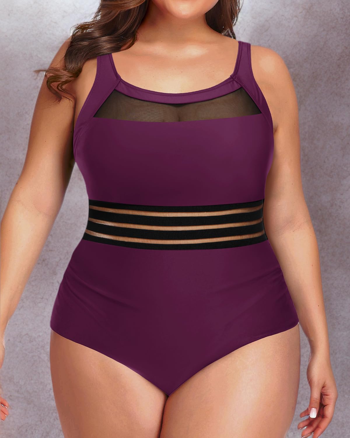 **Daci Plus Size One Piece Swimsuit for Women - Mesh Tummy Control Bathing Suit - High Waisted Swimwear for Beach, Pool & Vacation**