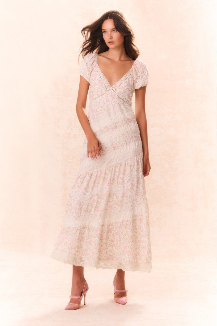 Verene Floral Maxi Dress - Women's Summer Boho Long Dress with Pockets | Perfect for Beach Vacations, Weddings & Outdoor Parties