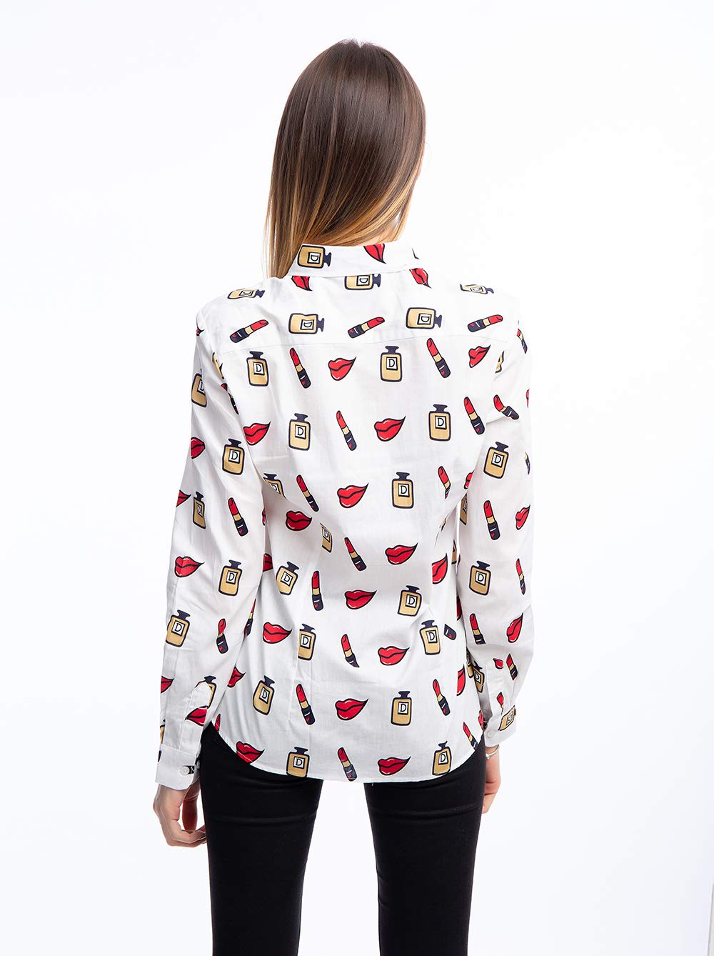 Women's Casual Long Sleeve Button Down Blouse - Hawaiian Print Work Shirt Tops for Office, Beach & Summer Vacation