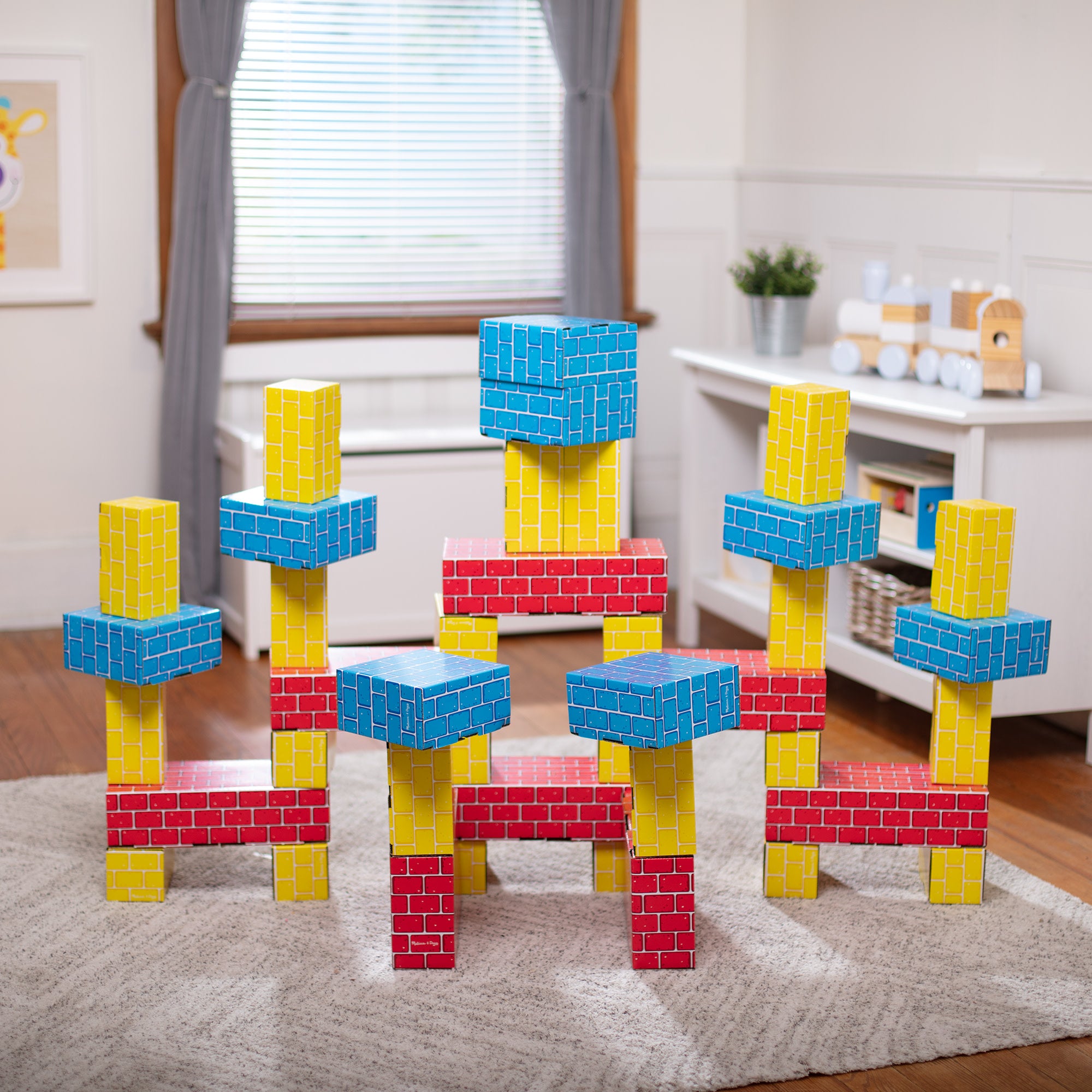 Deluxe Jumbo Cardboard Building Blocks - 40 Piece Set for Kids | STEM Learning Toys, Creative Play & Toddler Educational Activities