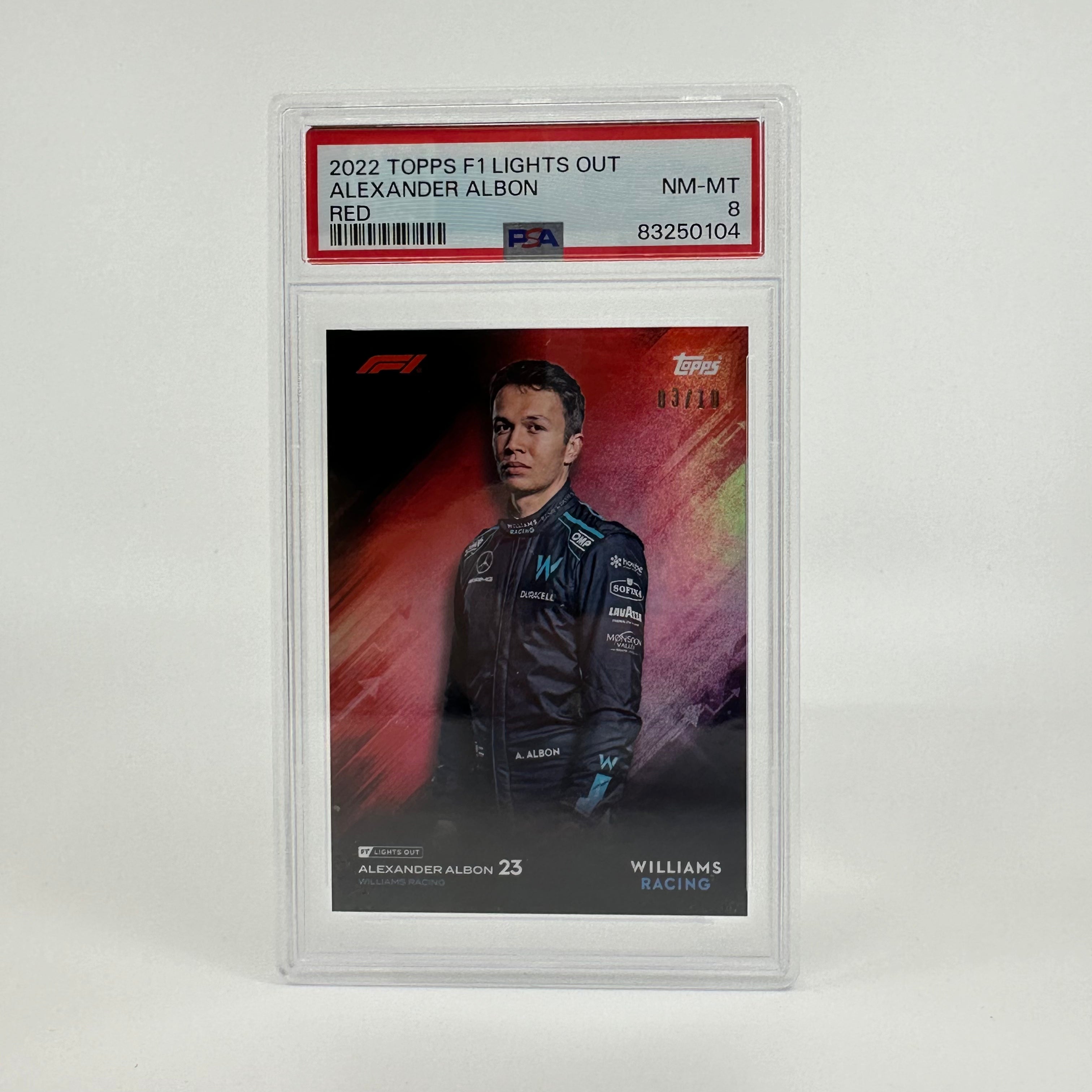 PSA 8 Graded 2003 Alexander Albon Red Rookie Card - Perfect for Sports Memorabilia Collectors & F1 Racing Fans Display
