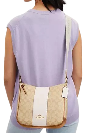 Coach Ellie File Bag in Signature Canvas with Stripe - Stylish Work Tote for Women, Perfect for Office, Business Meetings & Professional Carry