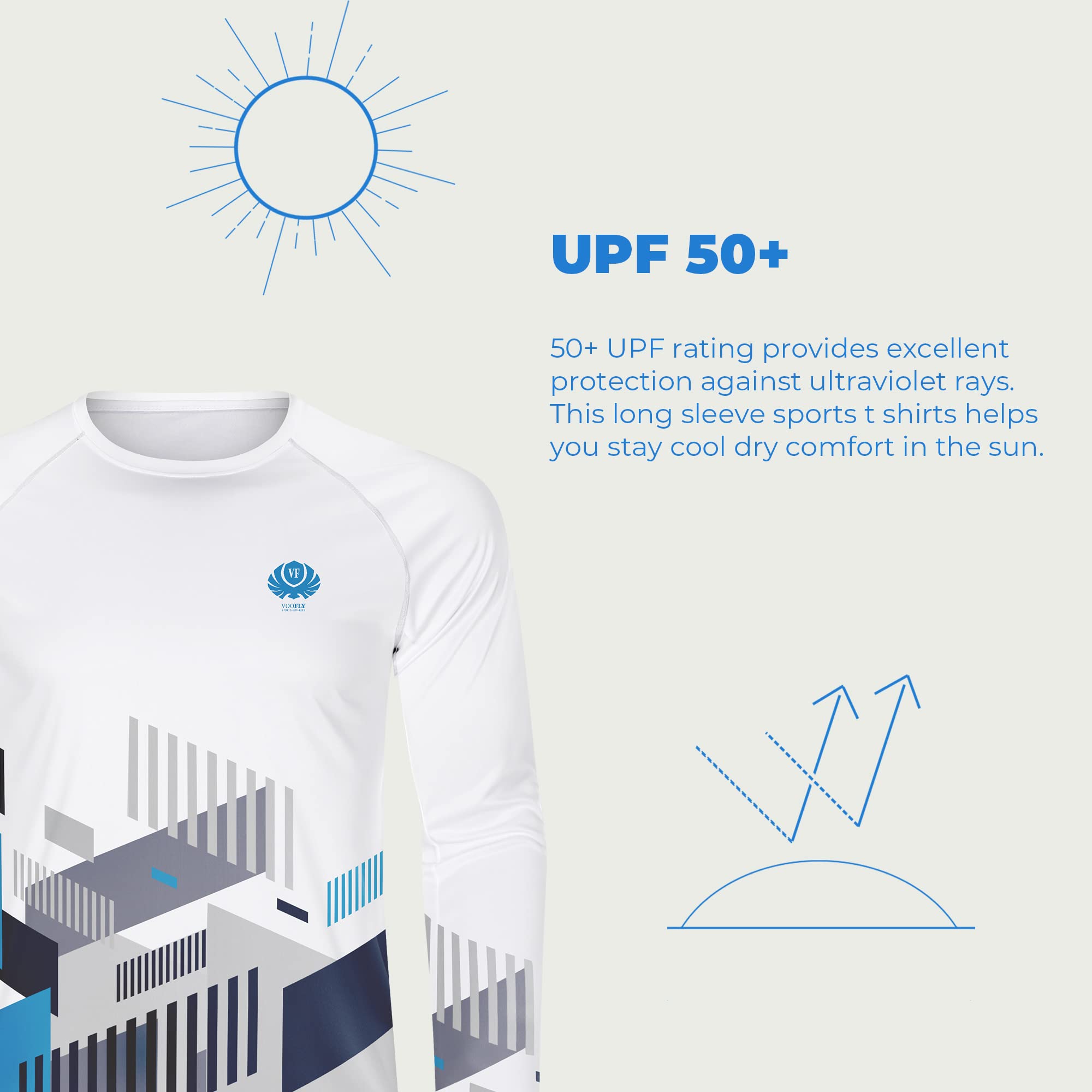 Men's UPF 50+ Sun Protection Shirt - Lightweight Long Sleeve UV Shirt for Fishing, Hiking & Running - Quick-Dry Printed Outdoor Shirt for Summer Activities