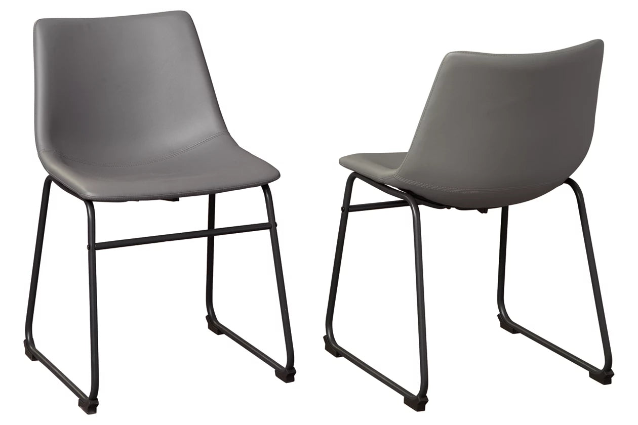Cece Gray Upholstered Dining Chairs Set of 2 - Modern Fabric Side Chairs for Kitchen, Dining Room & Office - Comfortable & Stylish Seating Solution