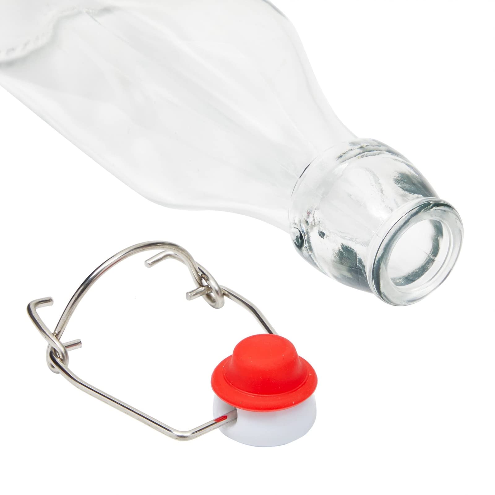 6-Pack 8oz Swing Top Glass Bottles with Airtight Stoppers & Cleaning Brush - Perfect for Hot Sauce, Vanilla Extract, Infused Oil, Syrup & Homemade Kombucha - Ideal for Kitchen Storage, DIY Gifts & Home Brewing