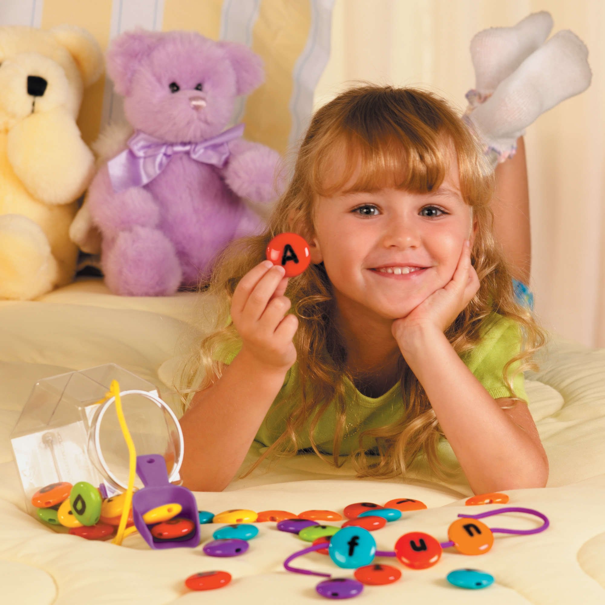 Learning Resources LER7204 Smart Snacks ABC Lacing Sweets - Educational Alphabet Beads for Kids, Fine Motor Skills Toy with 29 Pieces - Perfect for Preschool Learning & Hand-Eye Coordination Practice