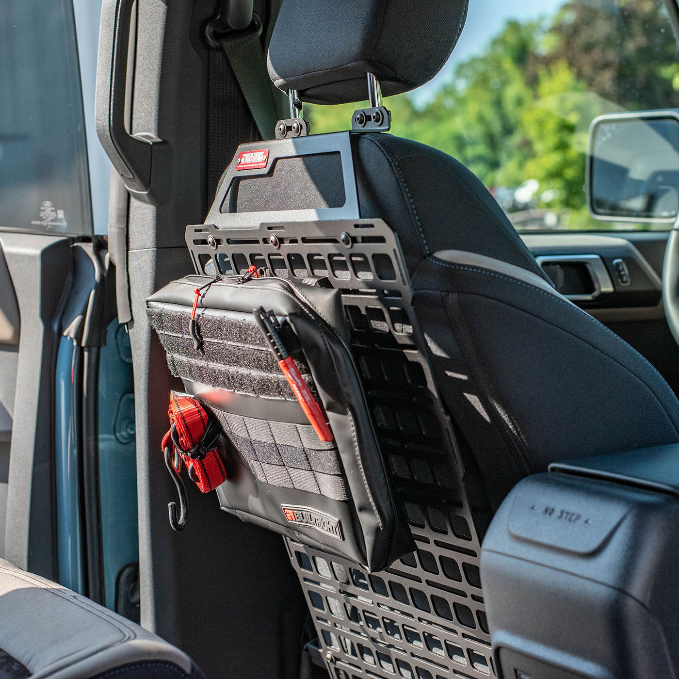 2021-2024 Ford Bronco Seat Back Tech Plate Molle Panel Kit by Builtright Industries - Heavy Duty Storage Organizer for Off-Road Gear, Tools & Accessories - Perfect for Camping, Overlanding & Outdoor Adventures