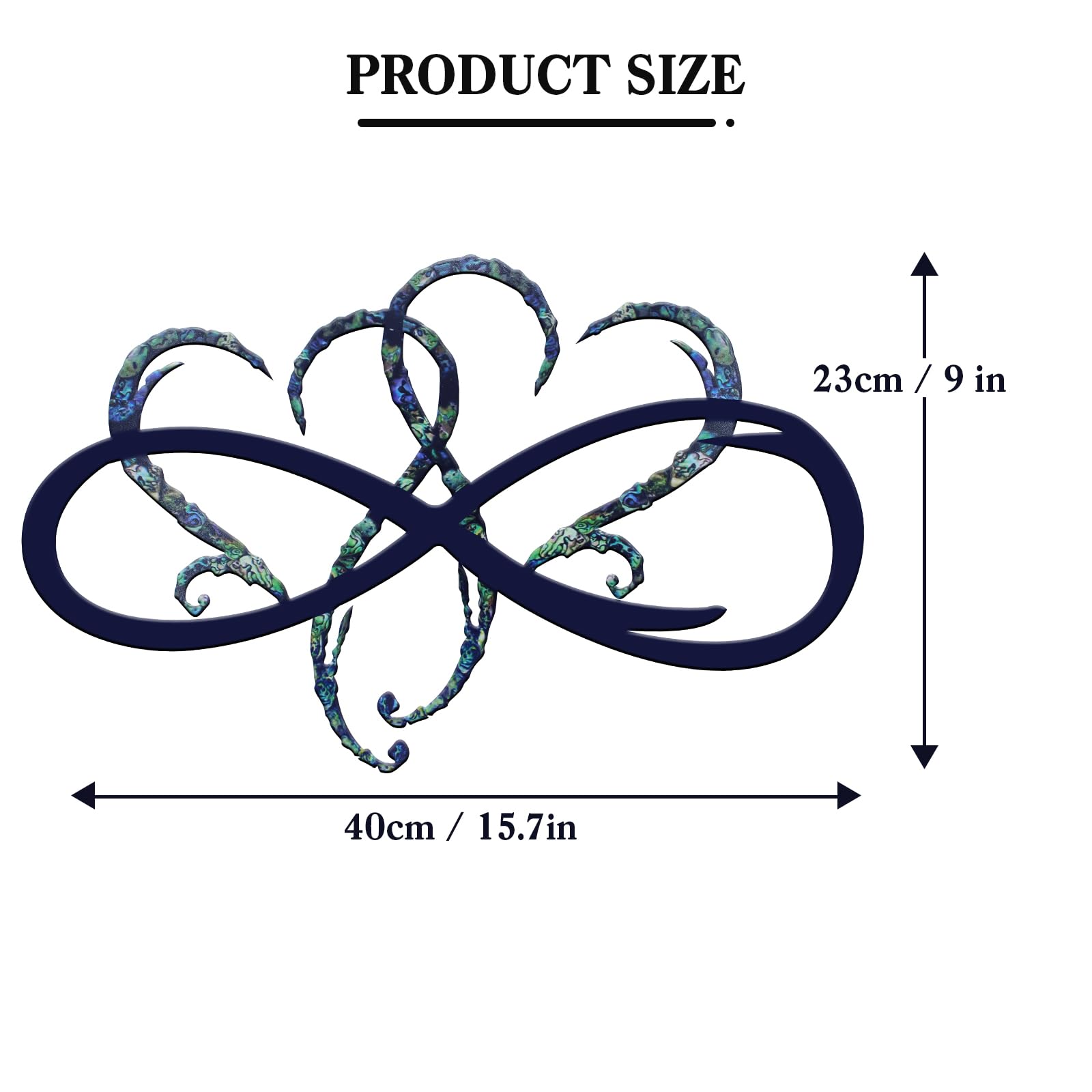 Infinity Double Heart Metal Wall Decor - Personalized Love Sign for Home, Bedroom, Outdoor - Steel Wall Hanging Art for Anniversary & Wedding Gifts (Blue)