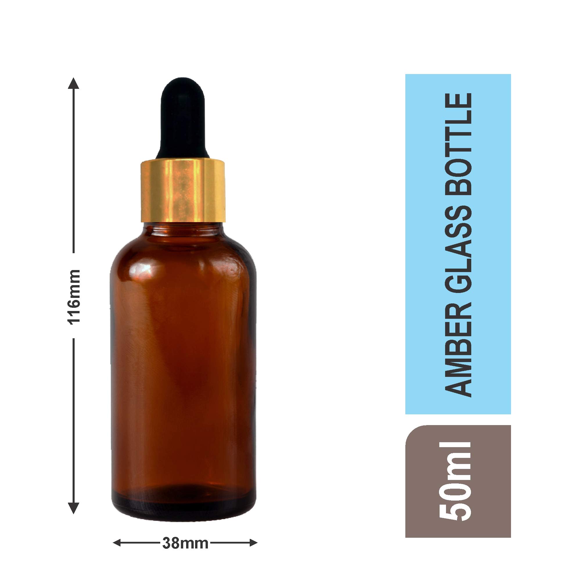 Amber Glass Bottles 50ml (6-Pack) with Dropper & Cap for Essential Oils & DIY Skincare - Home & Travel Use