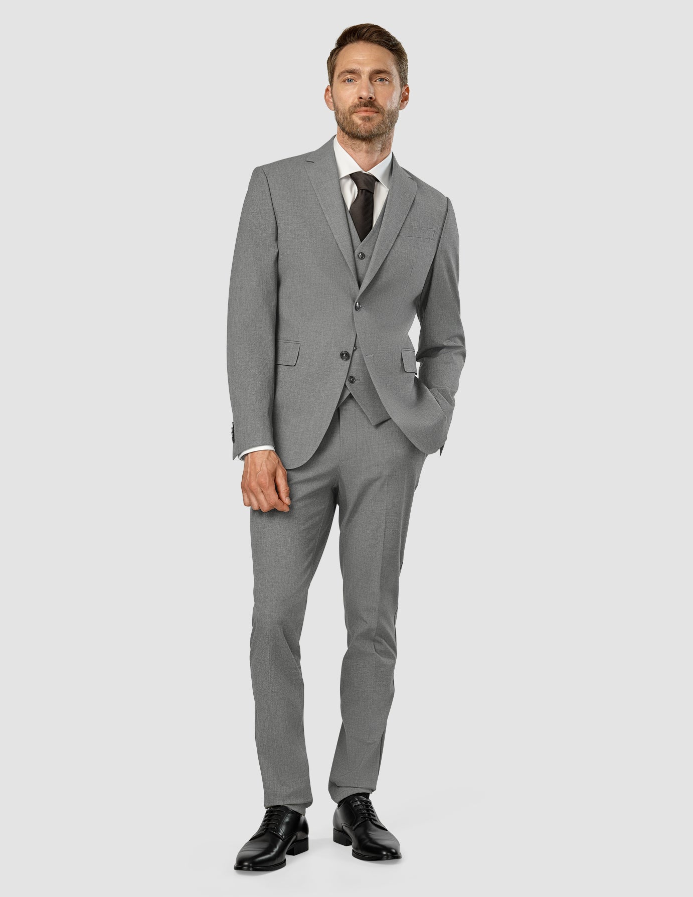 Slim Fit Essential Blazer for Men - Dark Grey Melange Business Casual Jacket | Perfect for Office, Meetings & Formal Events