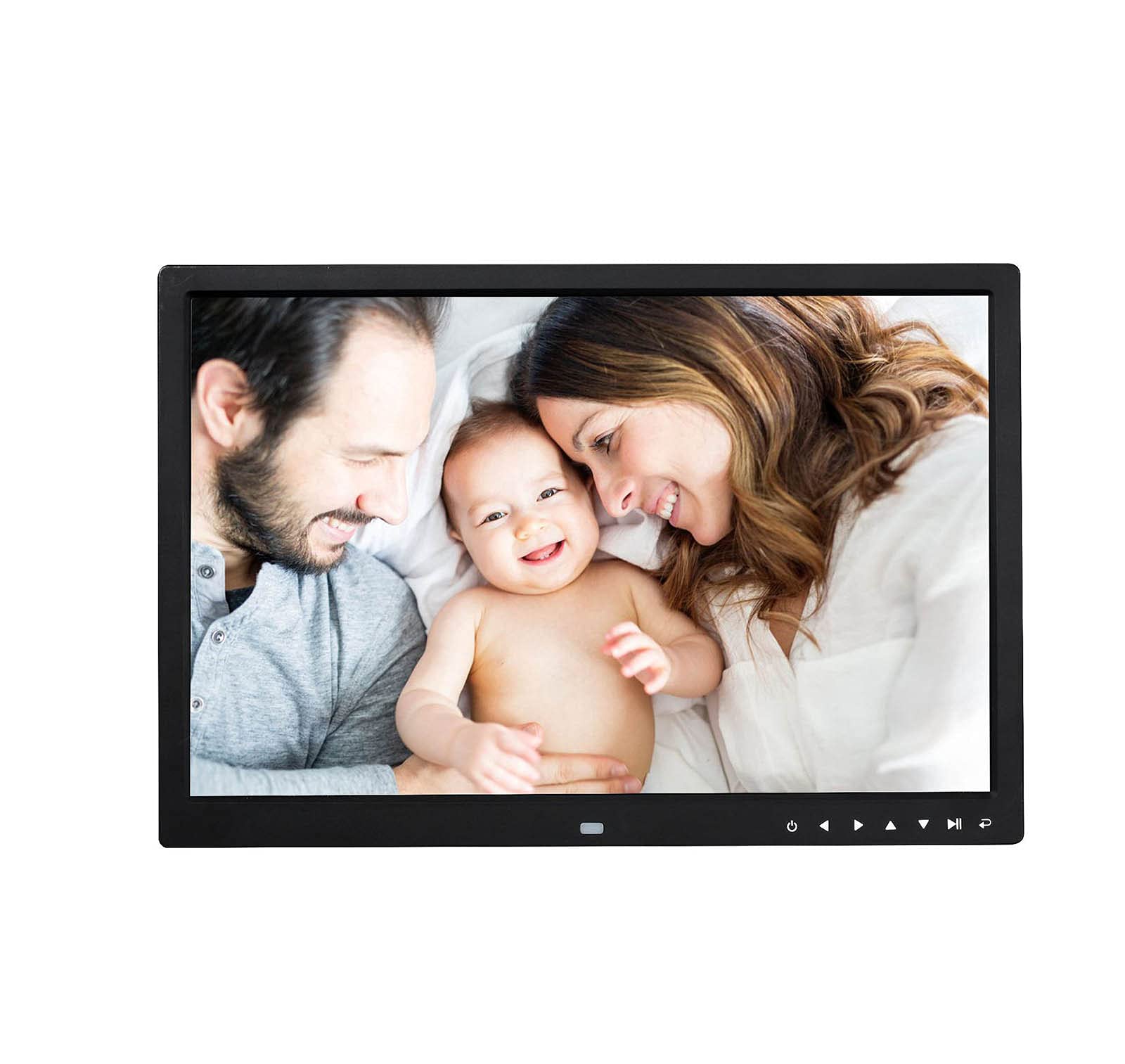 BINGQIAN 17 Inch HD Digital Photo Frame - 1440x900 Resolution, 16MB Memory, Smart Electronic Picture Album with Multi-Function Calendar, Alarm Clock & Remote Control - Perfect Gift for Home, Office & Living Room Decor