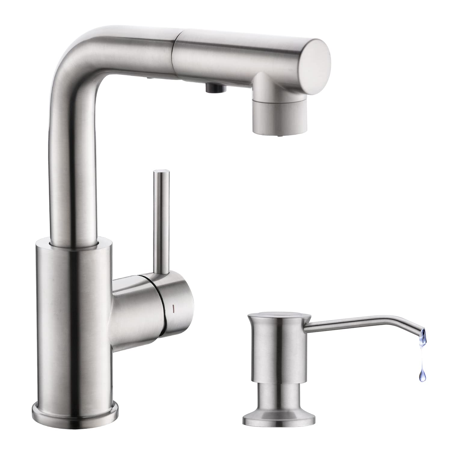 Nickel Kitchen Faucet with Soap Dispenser - Perfect for Modern Sinks