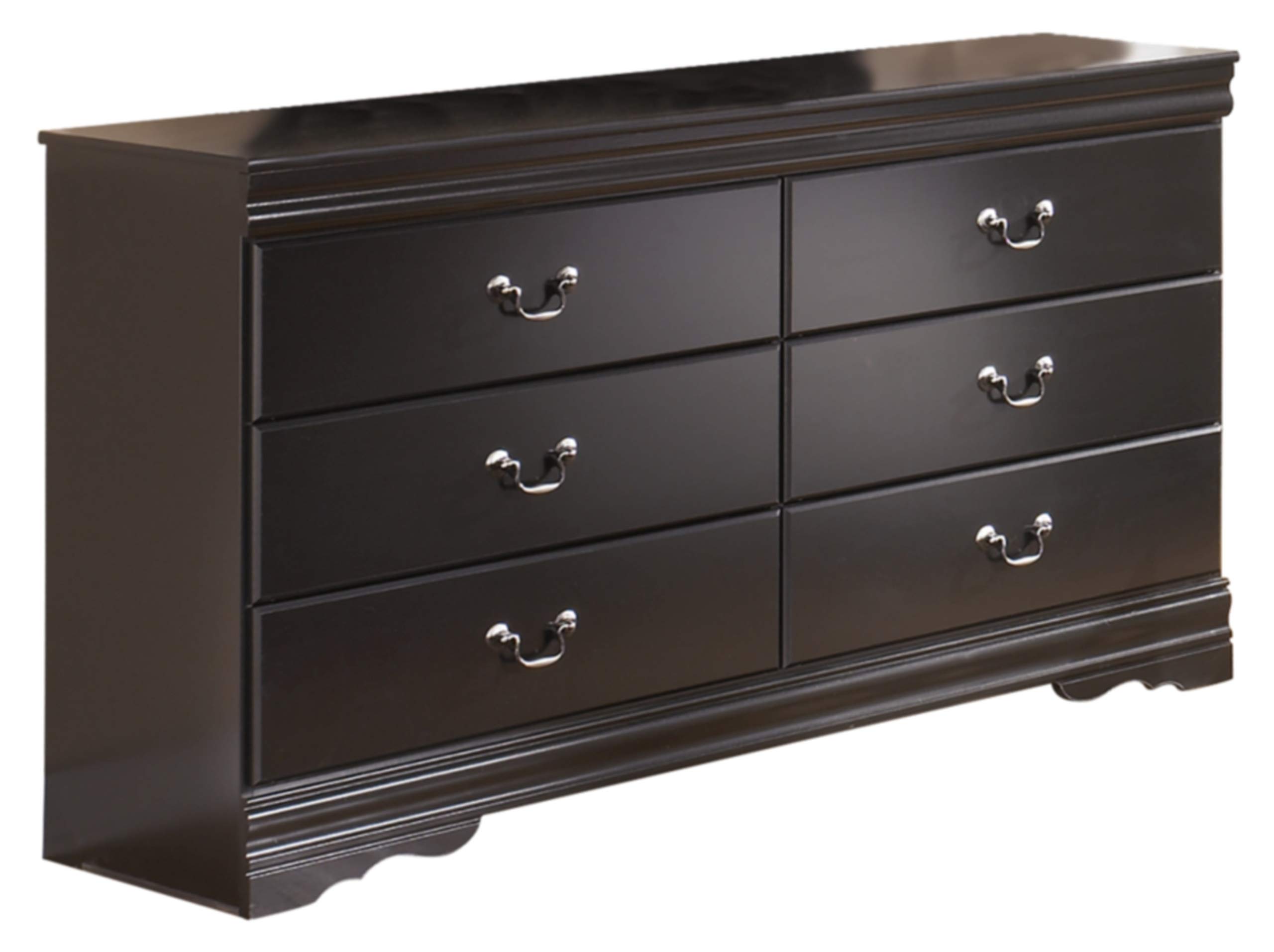 Signature Design by Ashley Huey Vineyard Classic 6-Drawer Dresser in Black - Stylish Bedroom Storage Solution for Master Bedrooms, Guest Rooms & Dorm Decor
