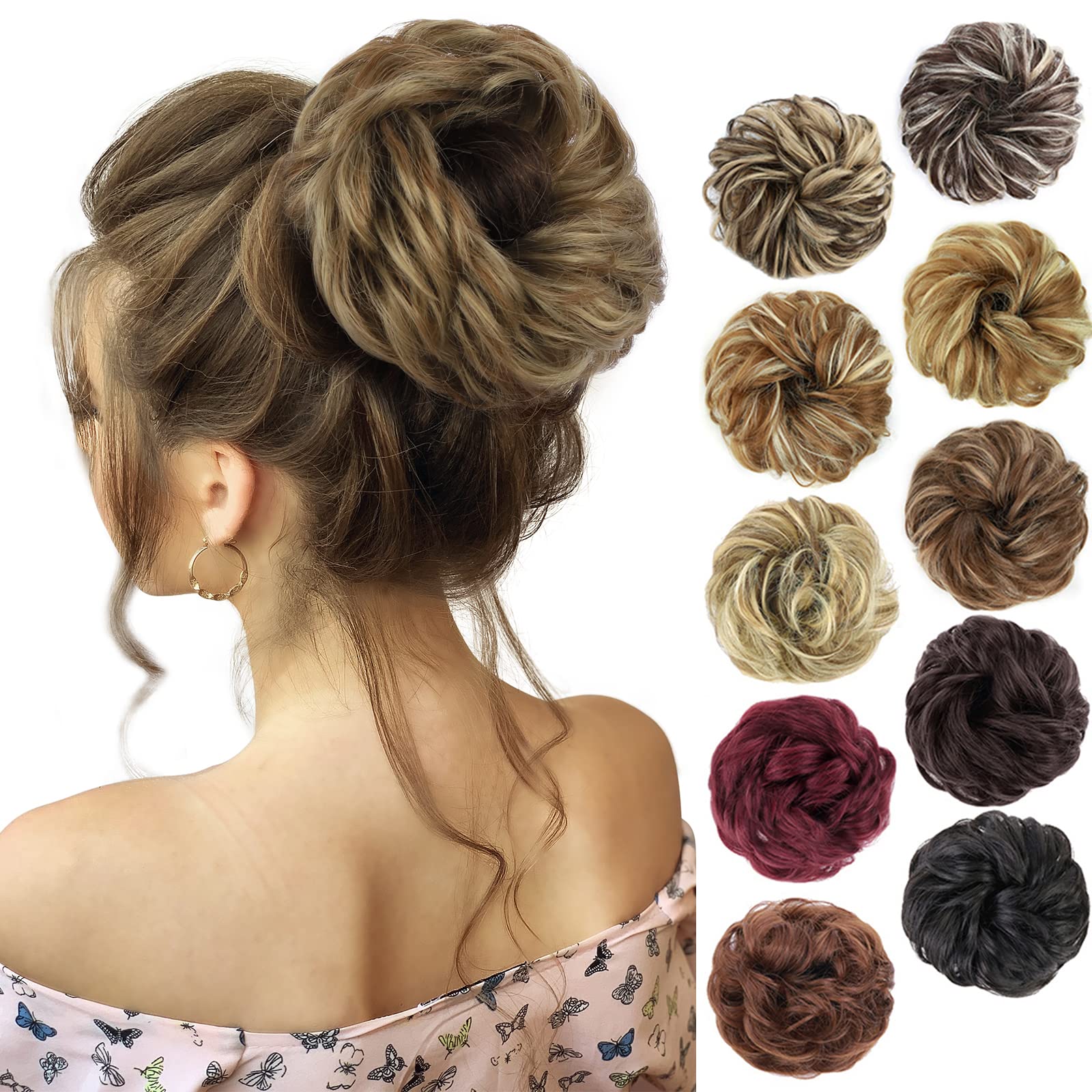 Curly Synthetic Messy Hair Bun Hair Scrunchies Extension - Perfect for Messy Bun Hairstyles, Ponytail Accessories & Everyday Hair Styling