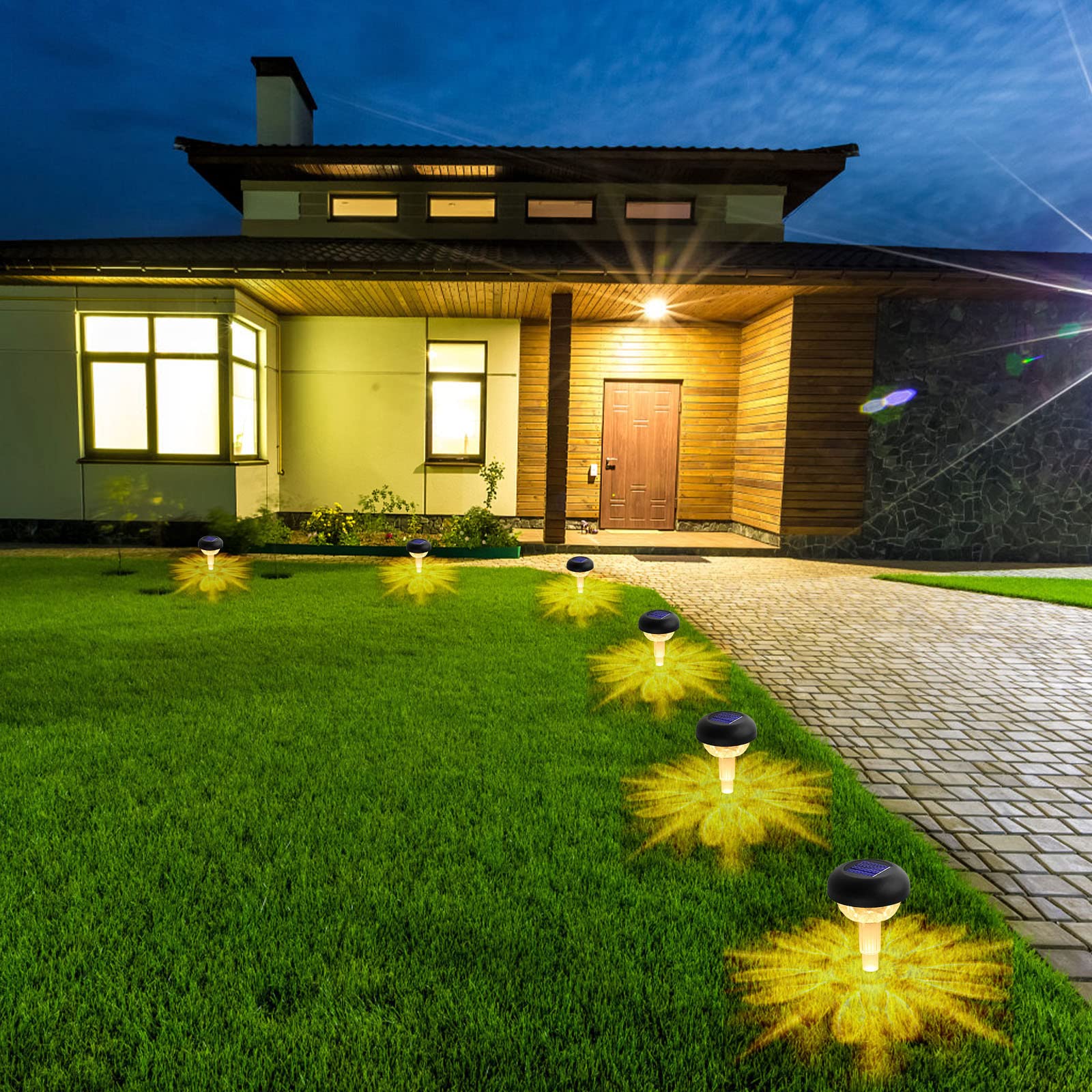 Solar Pathway Lights - Waterproof Outdoor LED for Garden Walkway & Yard