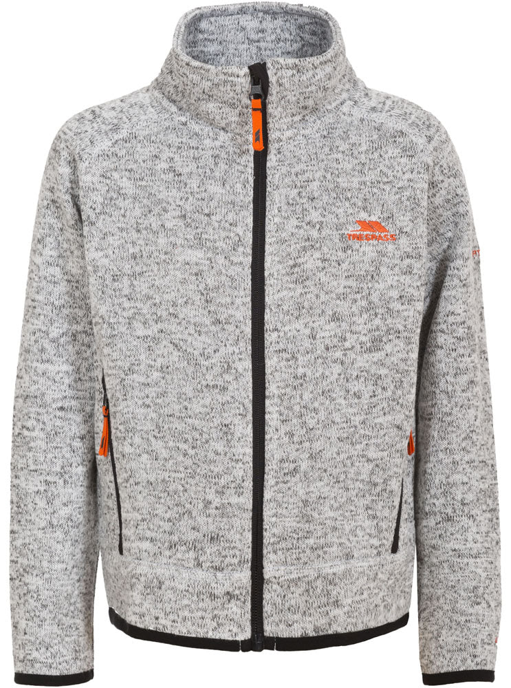 Trespass Mario Boys Microfleece Jacket - Grey Marl | Warm & Cozy Fleece for Kids Outdoor Activities, Winter Play & Casual Wear