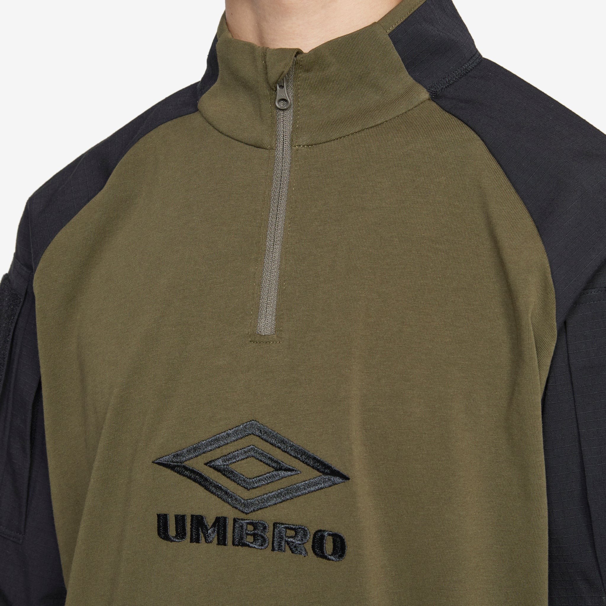 Tactical Half Zip Sweatshirt - Black & Army Green | Military Style Pullover for Outdoor, Hiking & Casual Wear