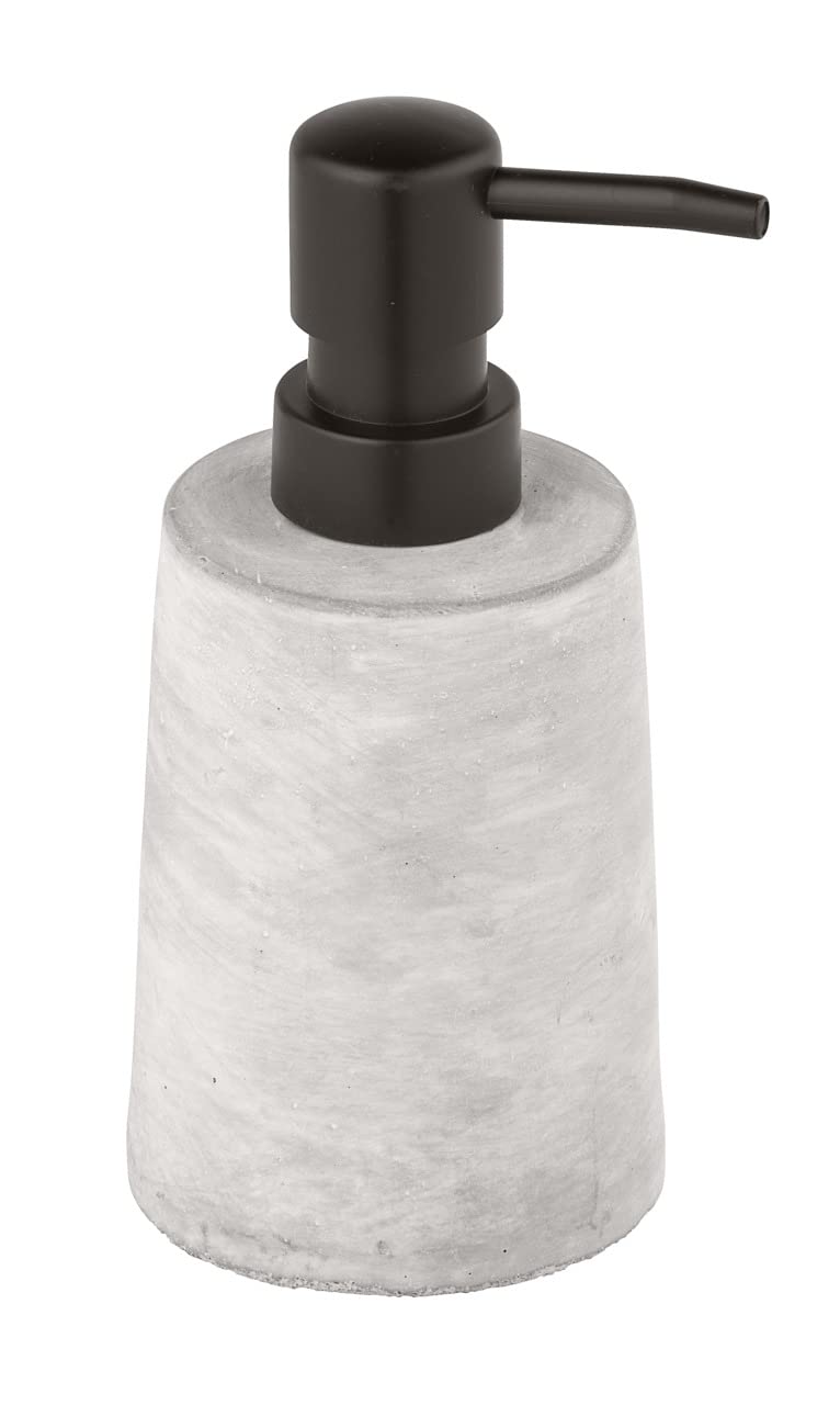 WENKO Villena 0.15L Concrete Gray Liquid Soap Dispenser - Modern Bathroom & Kitchen Countertop Organizer for Hand Wash, Dish Soap, or Lotion