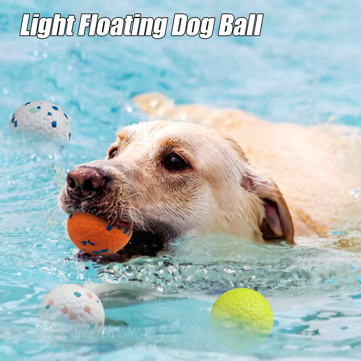 Indestructible Chew Proof Dog Balls for Aggressive Chewers - Durable Floating Bouncy Toy for Small & Medium Breed Dogs - Lightweight Odorless Puppy Chew Toys (4 Pack, 2.5