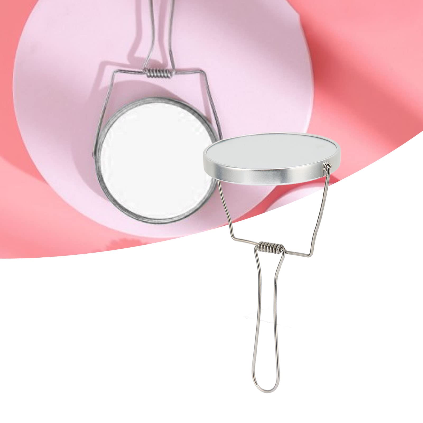 Desktop Makeup Mirror with Stand - Small Double Sided Handheld Vanity Mirror, HD Foldable 360° Rotation Cosmetic Mirror for Home & Travel | Perfect for Makeup Application, Skincare Routine, and Salon Use