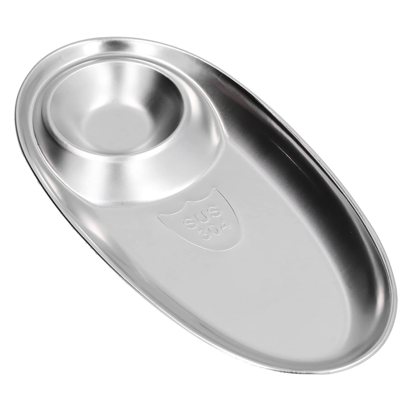 Oval Divided Snack Plate for French Fries & Finger Foods - Perfect for Camping, Picnics & Outdoor Dining - BPA-Free Melamine Serving Dish for Kids & Adults