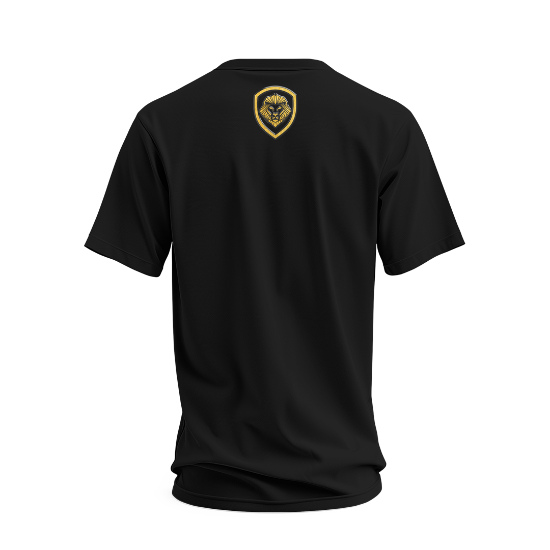 Future Looks Bright Black & Gold Raised Embossed Print Performance Short Sleeve T-Shirt for Gym, Running & Casual Wear | Moisture-Wicking Activewear