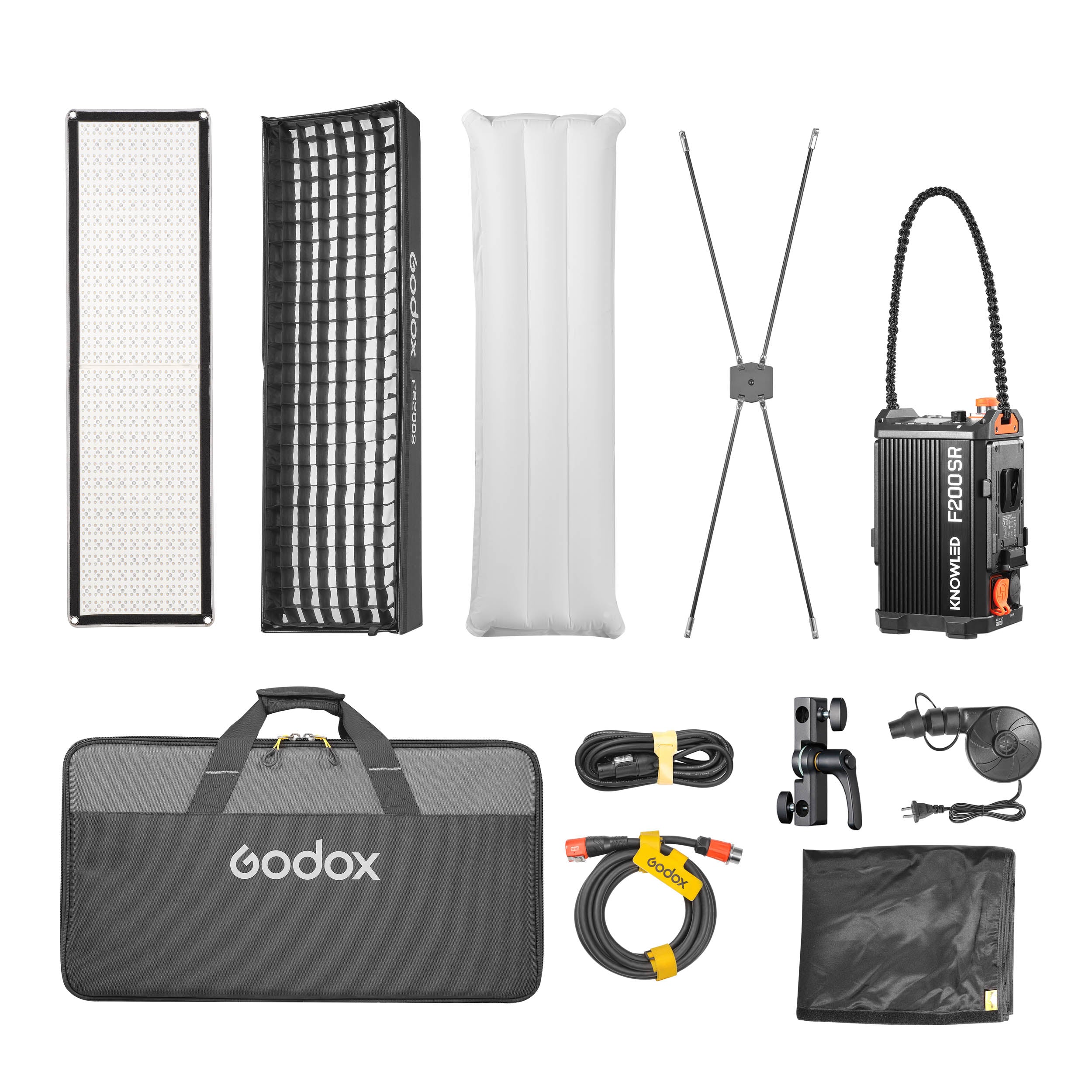 KNOWLED F200SR K2 1x4ft IP54 Waterproof Flexible RGB LED Panel with Softbox Kit - Professional Cine Lighting for Film, Photography & Studio Use (Special Order)