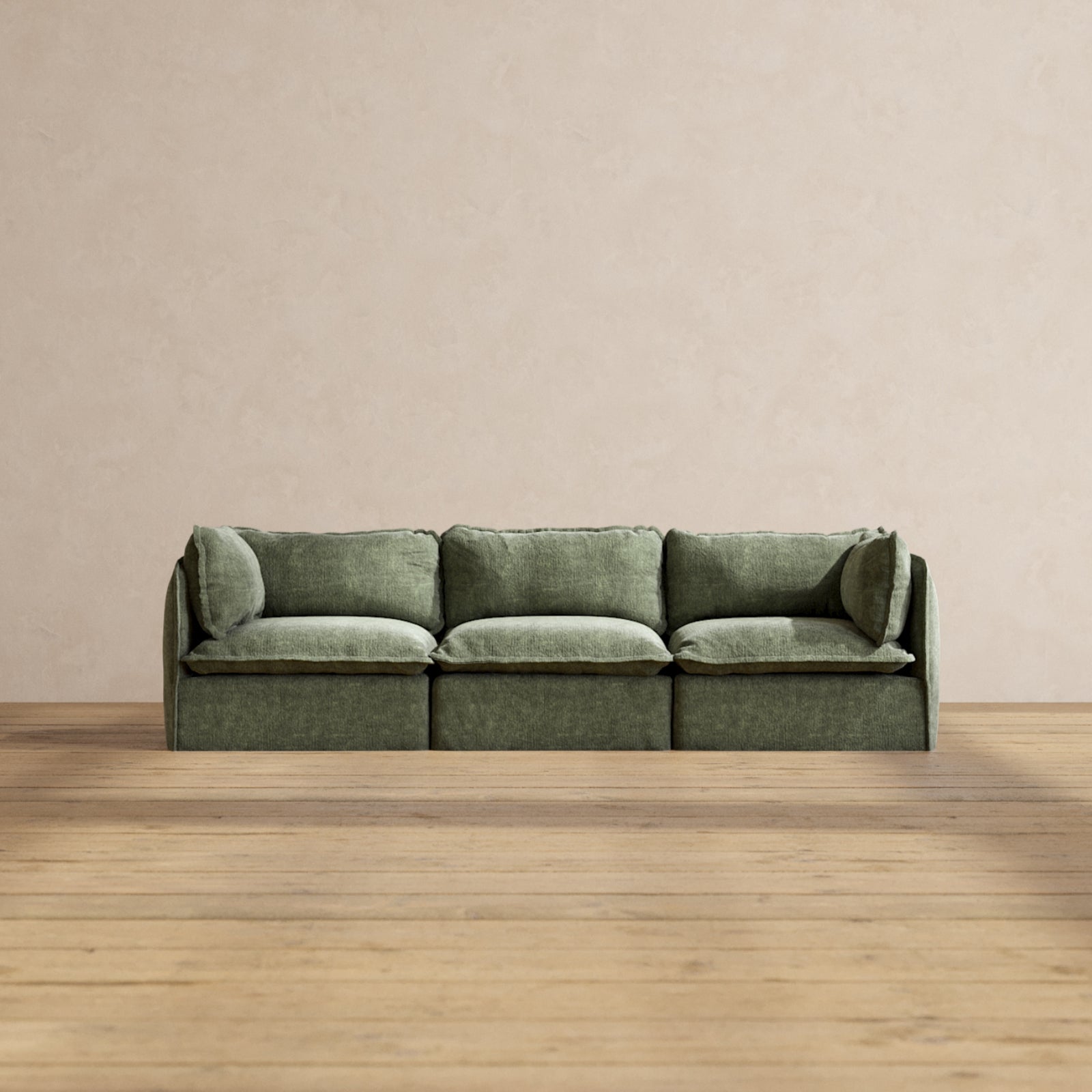 Modular Performance 3-Seater Sofa in Willow Fabric | Relaxed Blend Sectional Couch for Living Room, Lounge & Family Room Comfort
