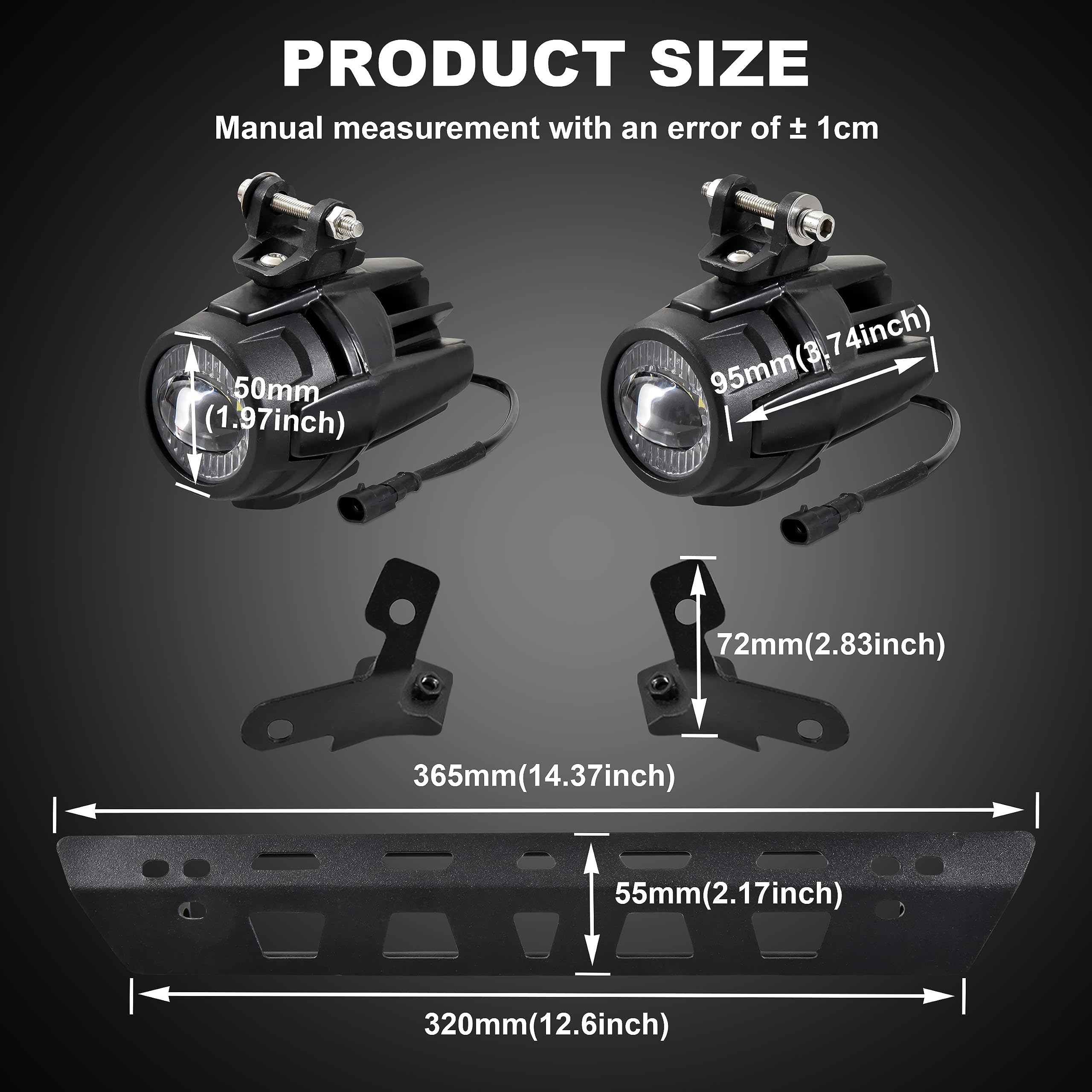 BMW F750GS F850GS LED Auxiliary Light Bar - Waterproof Fog Lights with Mounting Brackets for 2019-2023 Models | Off-Road Adventure & Night Riding Accessories