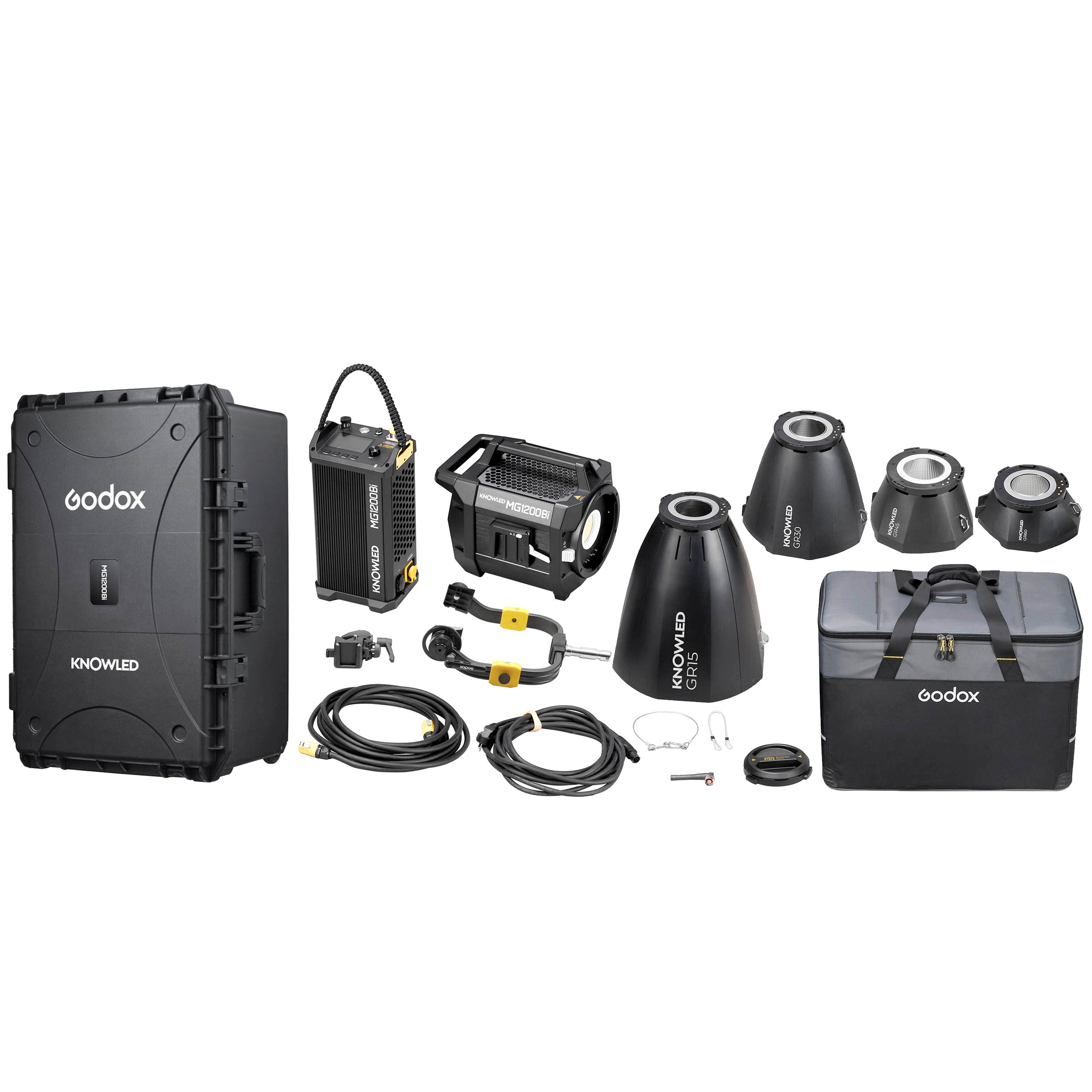 KNOWLED MG1200Bi Professional Four Reflector Lighting Kit with Durable Hard Case (MG1200Bi K3) - Perfect for Studio Photography, Video Production & Live Streaming