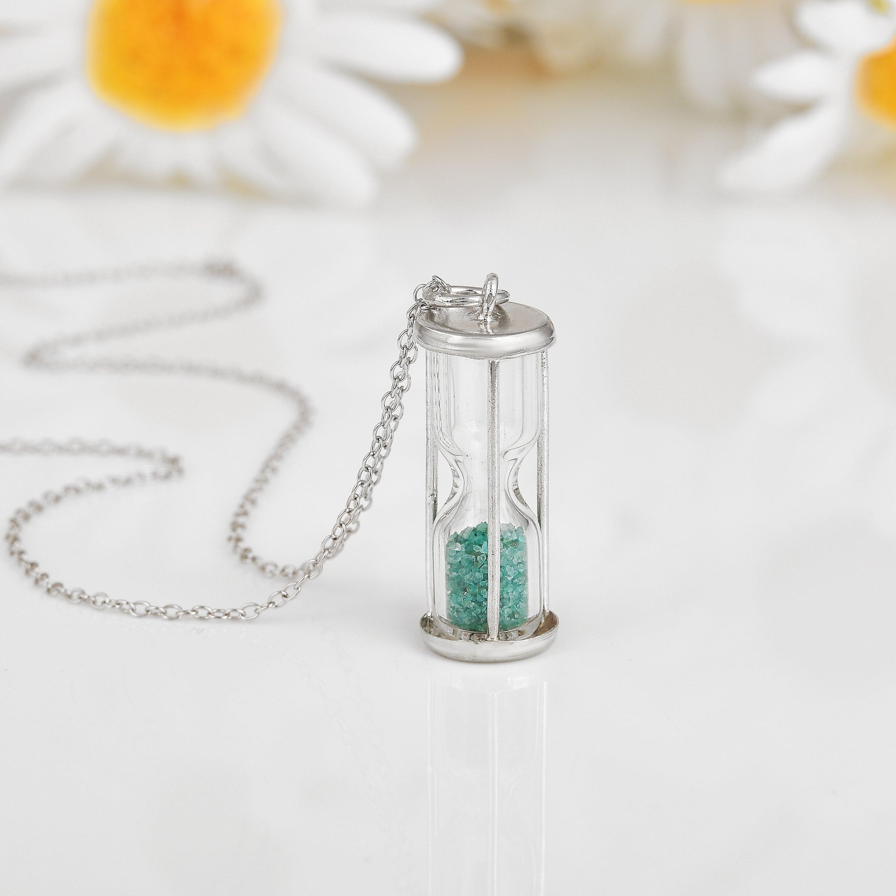 Natural Emerald Hourglass Pendant Necklace - Elegant Green Gemstone Jewelry for Women | Perfect for Gifts, Anniversaries & Special Occasions